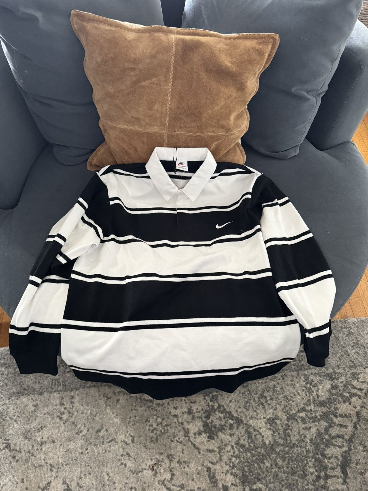 Supreme Nike Stripe Rugby Black Men's - SS25 - US
