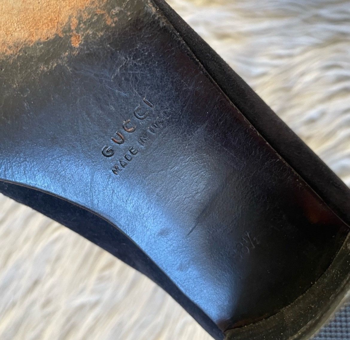 Gucci Gucci Vintage Suede Chain-Link Block Heel Square Toe Pumps Size US 8.5 / IT 38.5 - 10 Thumbnail