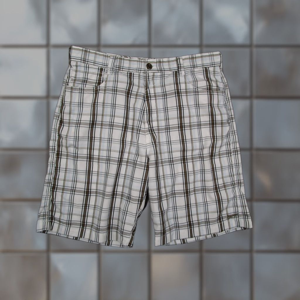 Billabong VINTAGE Billabong Mens Shorts 38 White Plaid Walk Chino Embroidered Baggy Retro 90s Mens Size US 38 / EU 54 - 1 Thumbnail