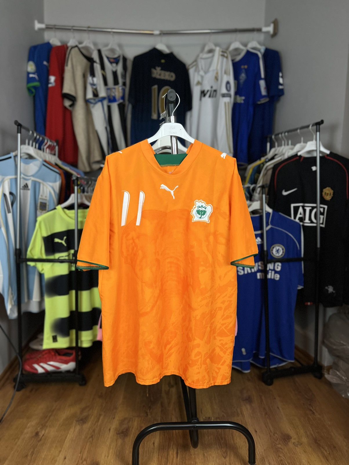Puma Soccer Jersey Côte d'lvoire 2006/07 Drogba #11 Size US XL / EU 56 / 4 - 2 Thumbnail