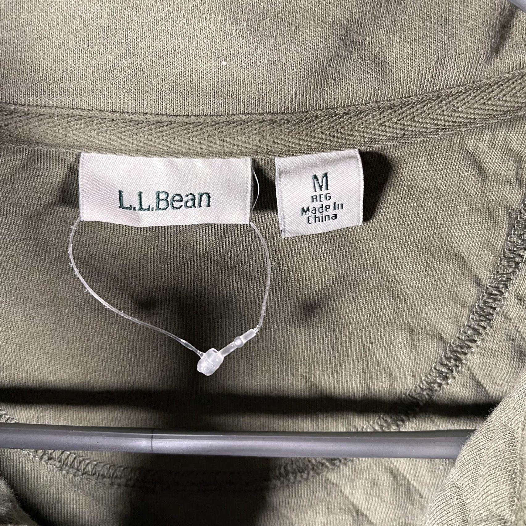 Vintage L.L. Bean Sweatshirt Mens M Green 1/4 Zip Mock Neck Quilted Pullover Geometric Logo Pockets Size US M / EU 48-50 / 2 - 5 Thumbnail
