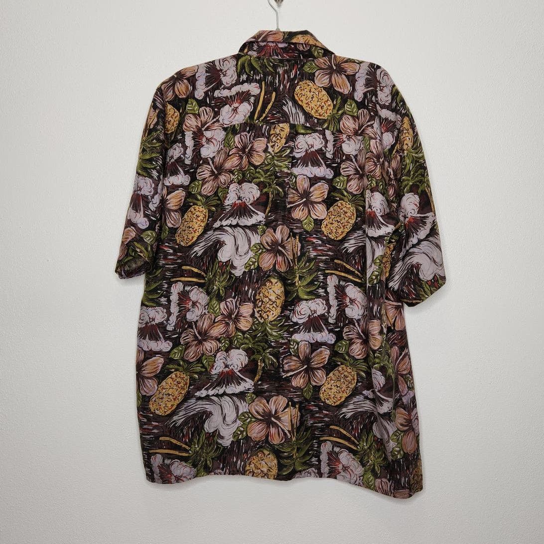 Vintage Vintage Silk David Adams All Over Nature Earth Button Size US L / EU 52-54 / 3 - 6 Thumbnail