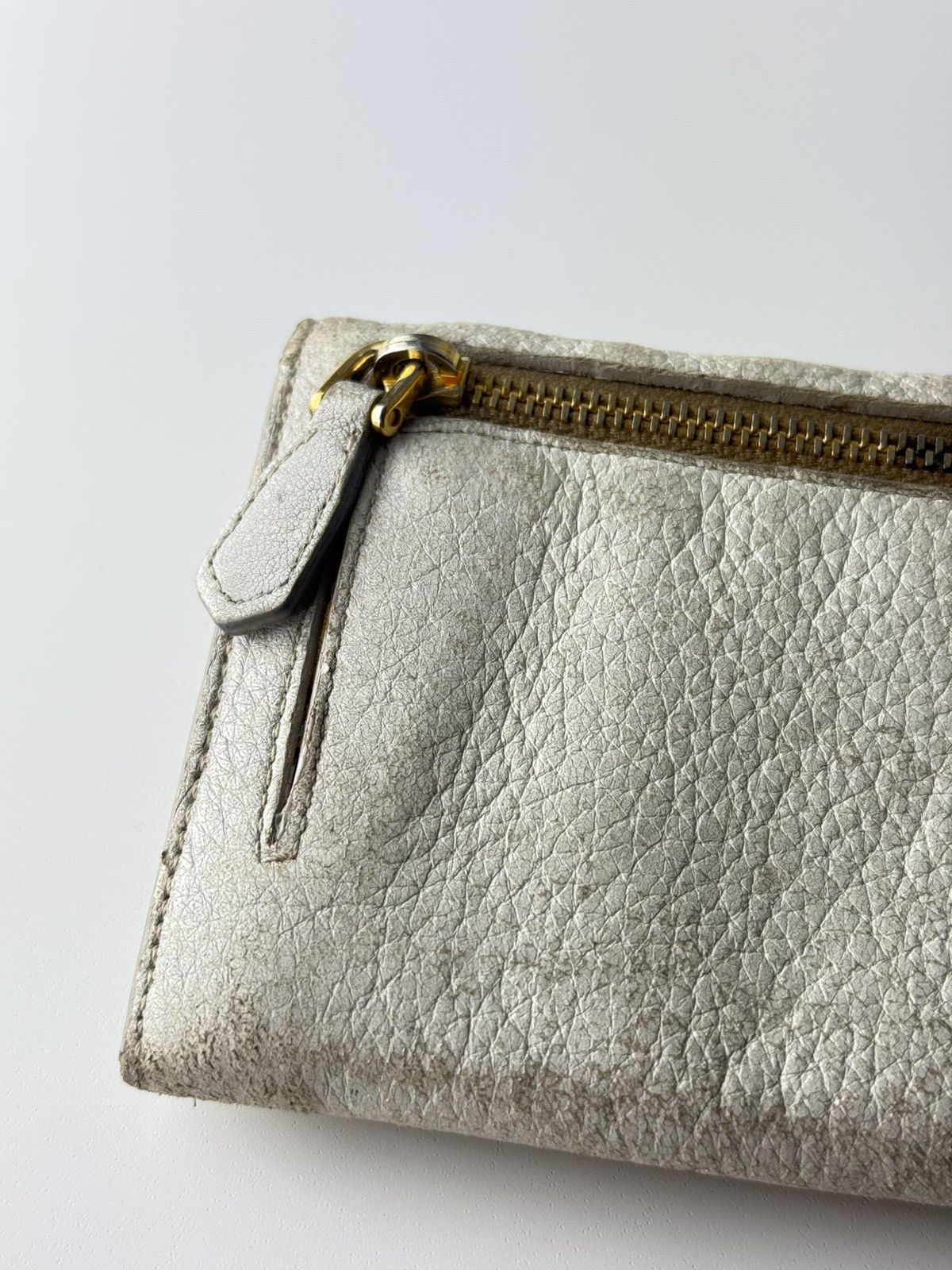 Prada Prada Leather Wallet Grey Size ONE SIZE - 12 Thumbnail