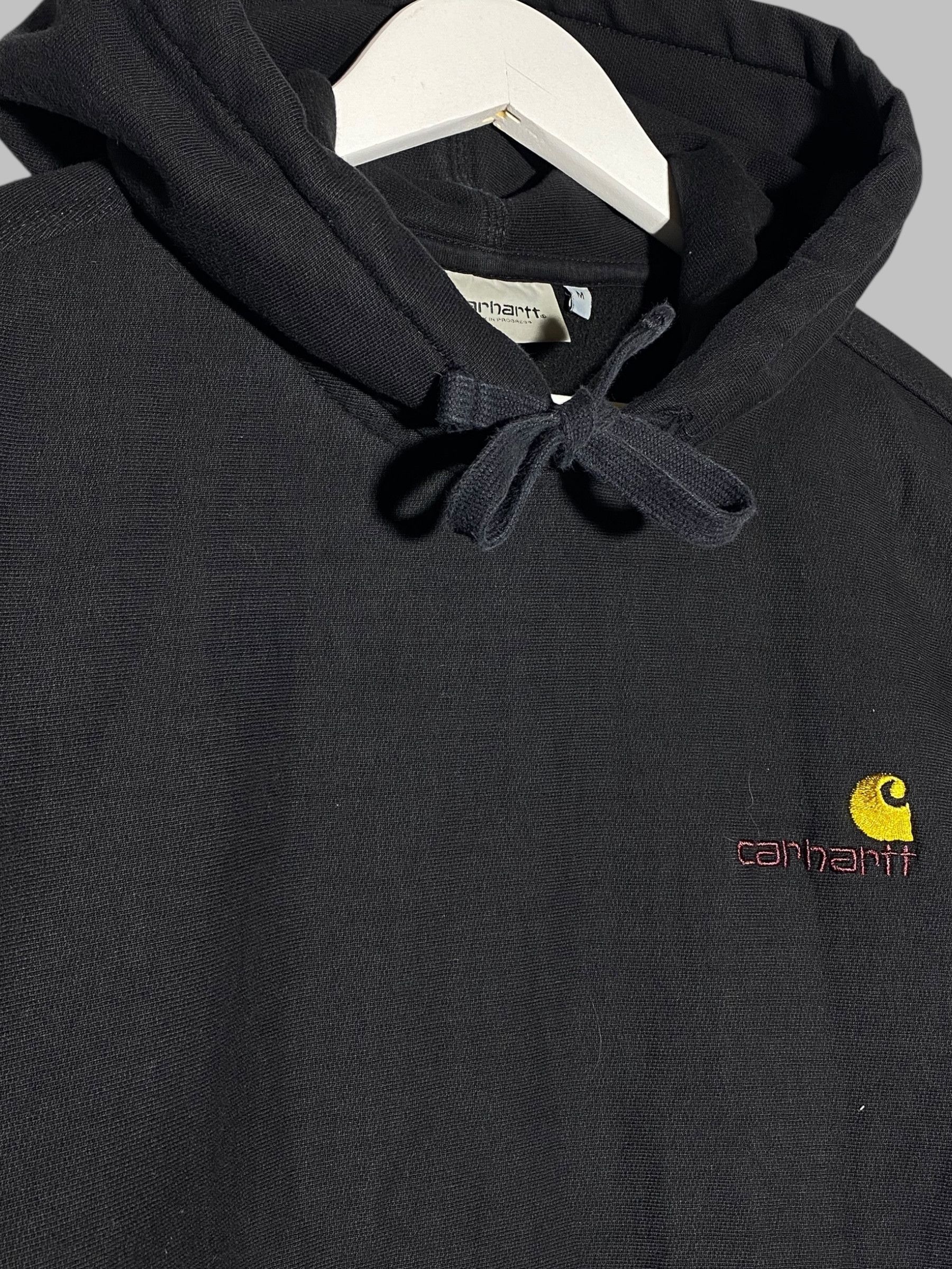 Carhartt 🔥 00s CARHARTT TOTAL BLACK AMERICAN SCRIPT HOODIE Y2K STYLE Size US M / EU 48-50 / 2 - 3 Thumbnail