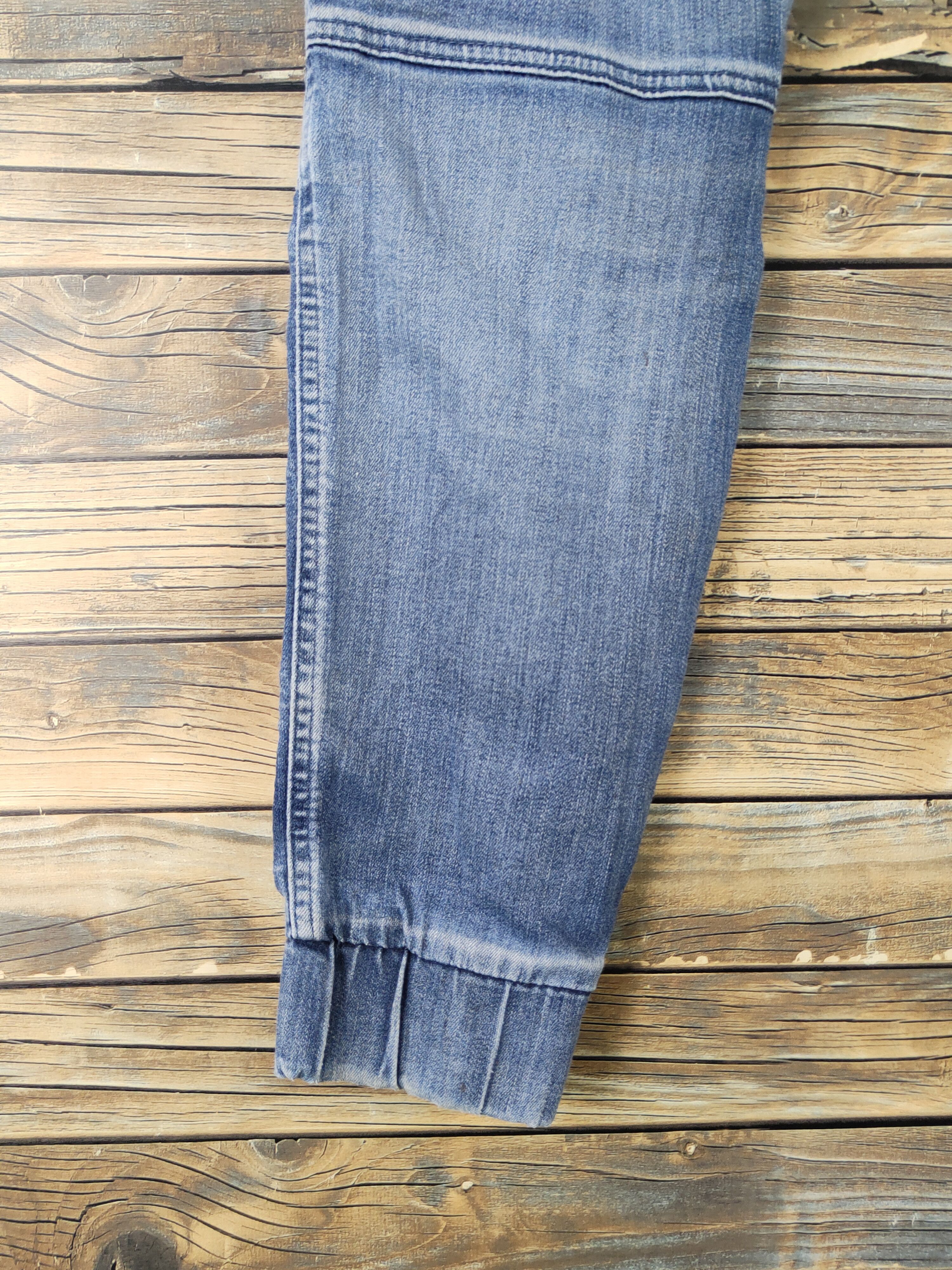 Japanese Brand FieldCore Blue Distressed Ripped Jogger Jeans #W2080 Size US 33 - 10 Thumbnail