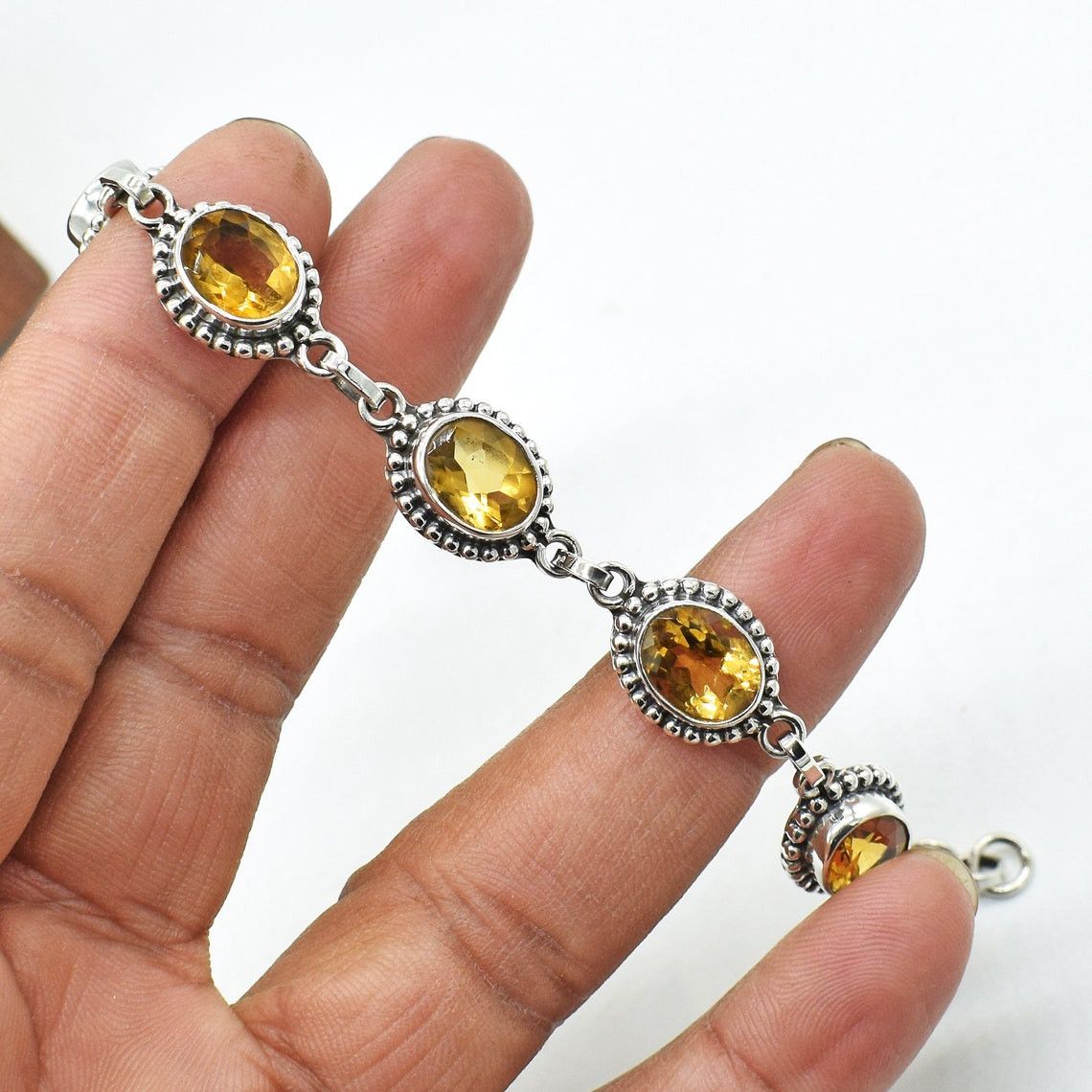 Handmade Healing Citrine Gemstone Bracelet, Natural Citrine Size ONE SIZE - 2 Thumbnail