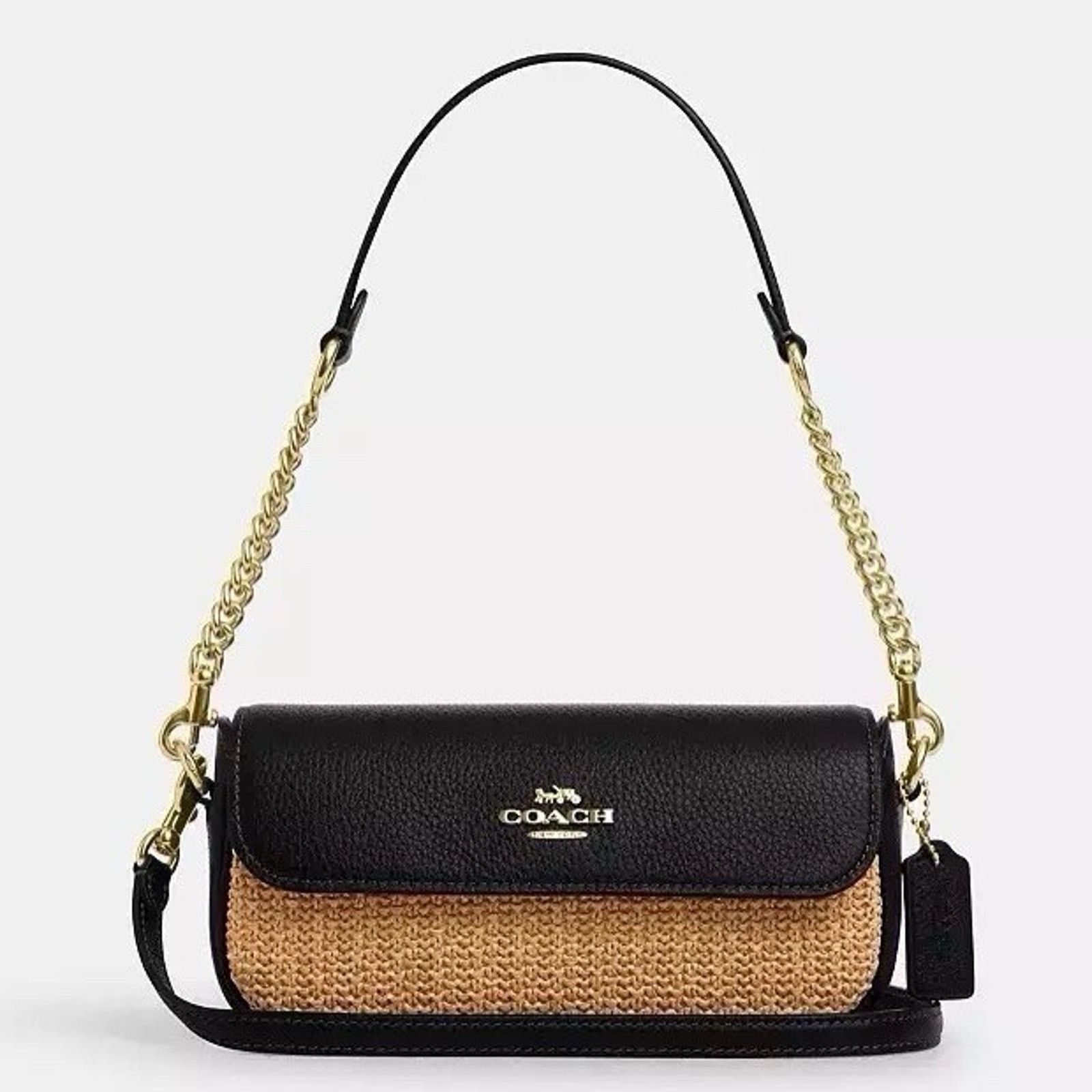 Coach NWT Coach Hailey Flap Bag Crossbody Handbag CAN69 Black Size ONE SIZE - 6 Thumbnail