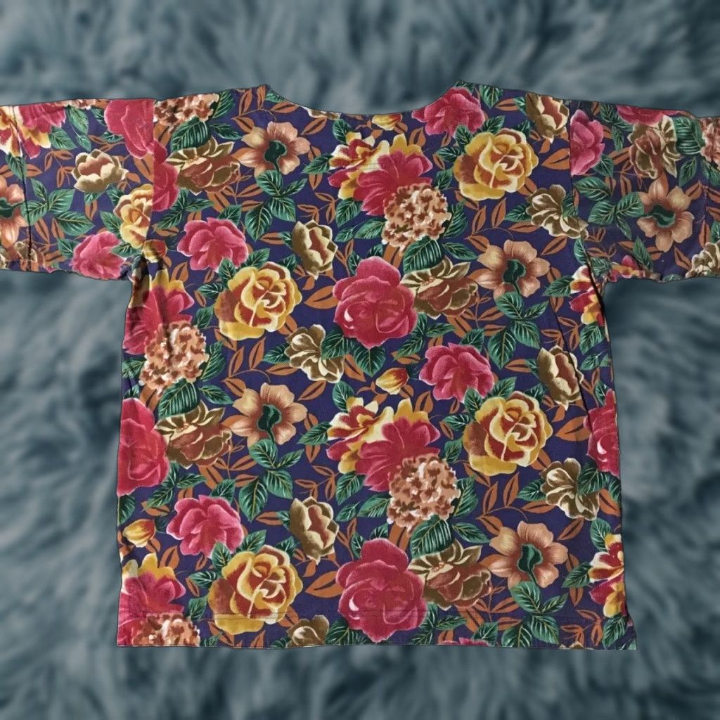 Bugle Boy VINTAGE Bugle Boy All Over Print Boxy Flower Shirt M L Purple 90s AOP Beach Surf Grunge Vaporwave Mens Shirt Size US M / EU 48-50 / 2 - 1 Thumbnail