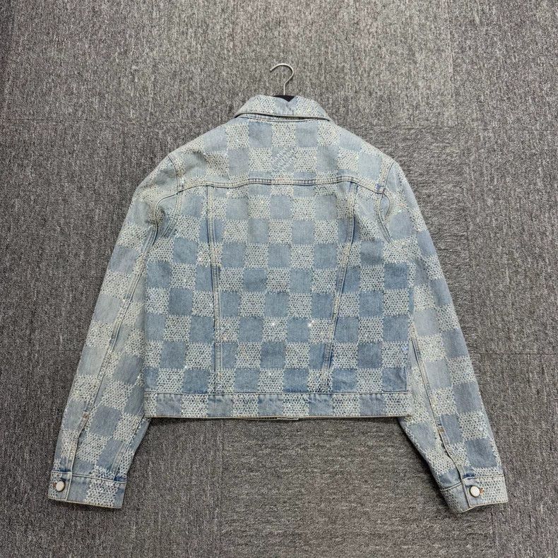 Louis Vuitton Louis Vuitton Chessboard full print rhinestone denim jacket Size US M / EU 48-50 / 2 - 5 Thumbnail