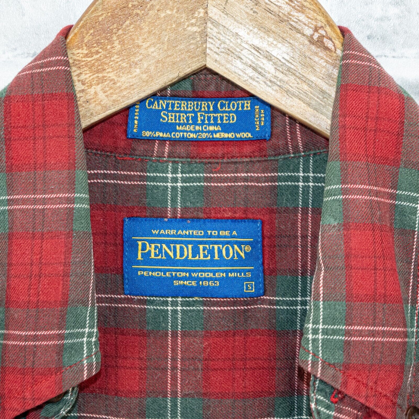 Pendleton PENDLETON Cotton Wool Canterbury cloth flannel Shirt in Red Size US S / EU 44-46 / 1 - 2 Thumbnail