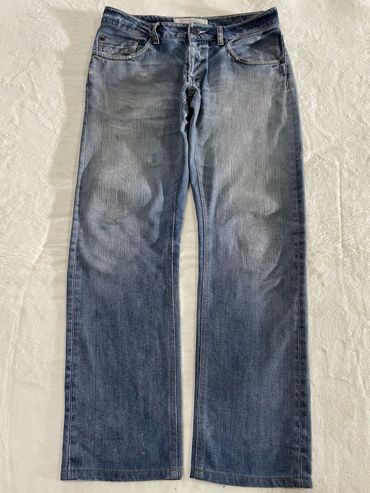 Adidas Vintage Adidas Faded Distress Blue Denim Jeans Size US 33 - 2 Thumbnail