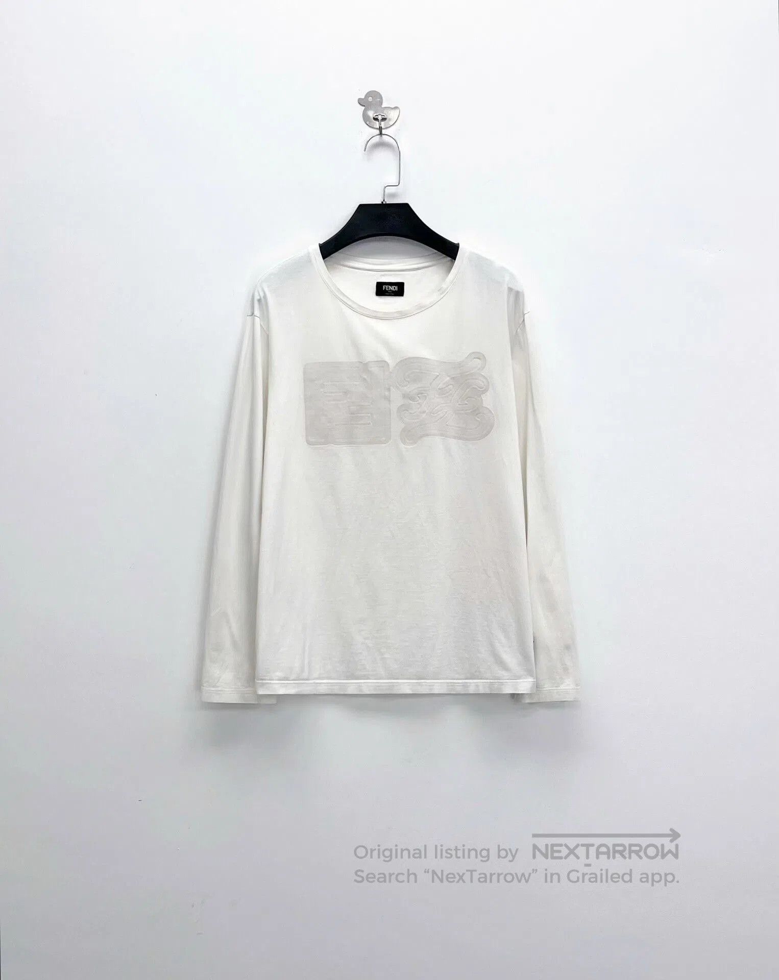Fendi Beige Long Sleeve Logo T.