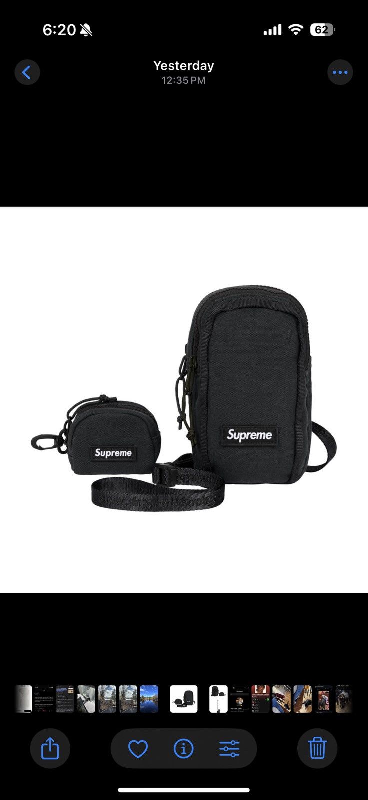 Supreme Camera Bag + Mini Pouch in Black, Men's