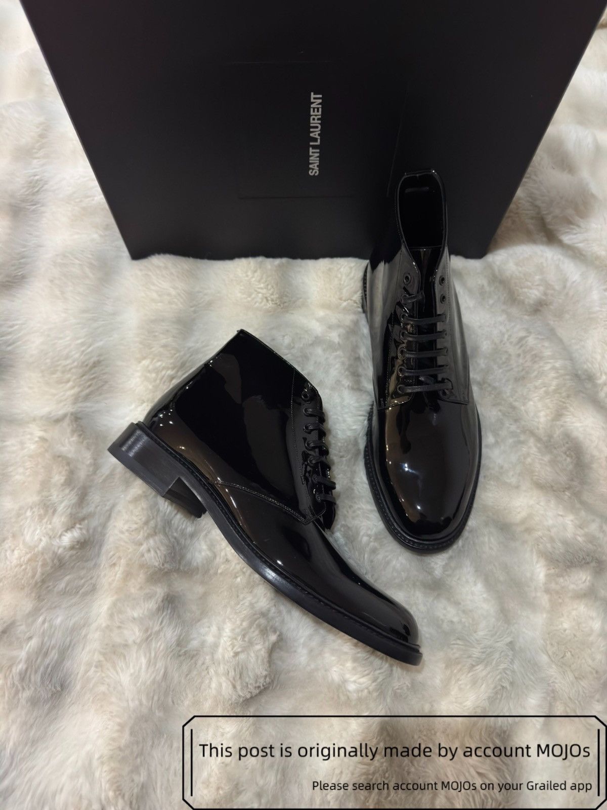 Saint Laurent Paris FW21 Striped Lamé Python JONAS Laced Ankle