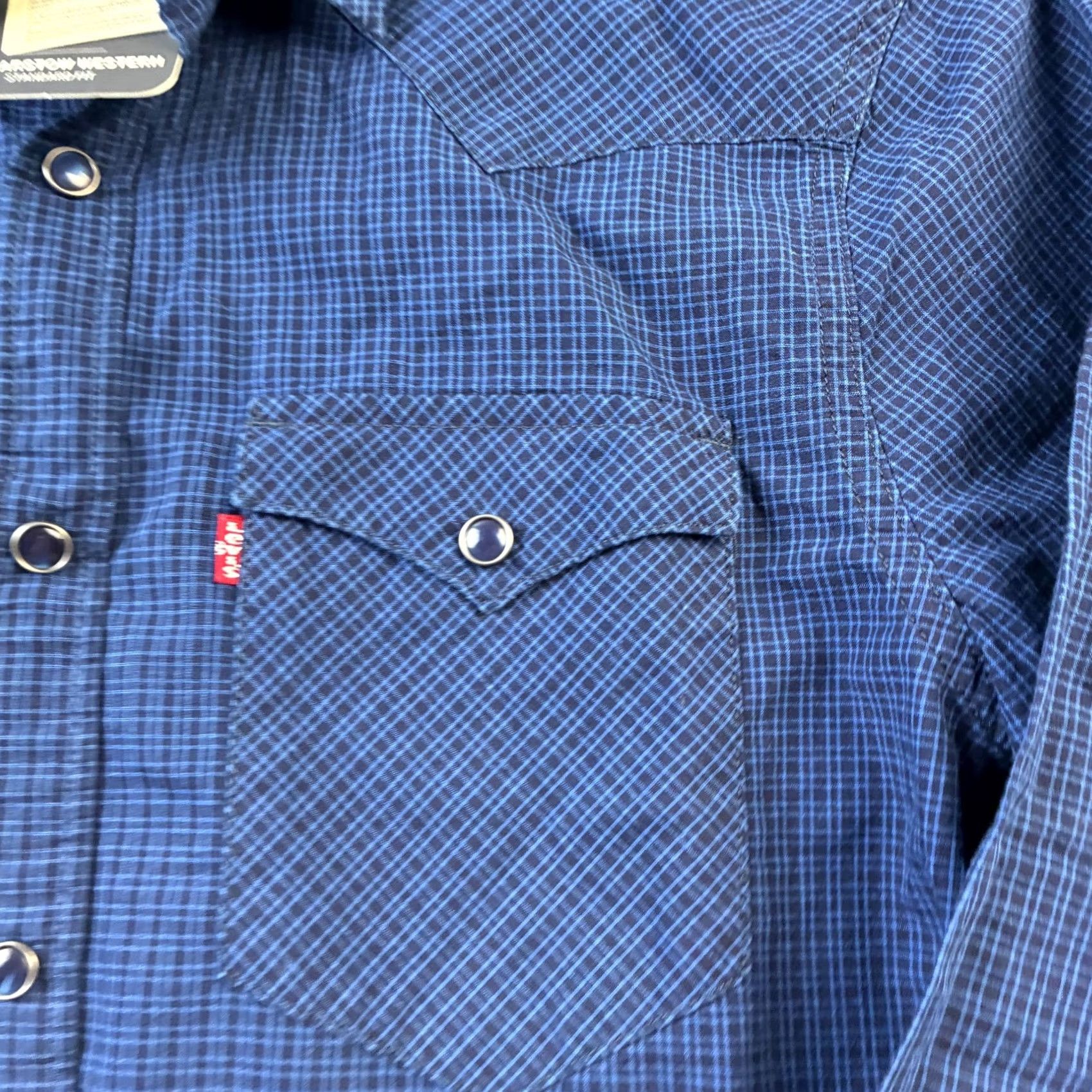 Levi's Levi's Shirt Mens Small Blue Pearl Snap Western Plaid Size US S / EU 44-46 / 1 - 4 Thumbnail