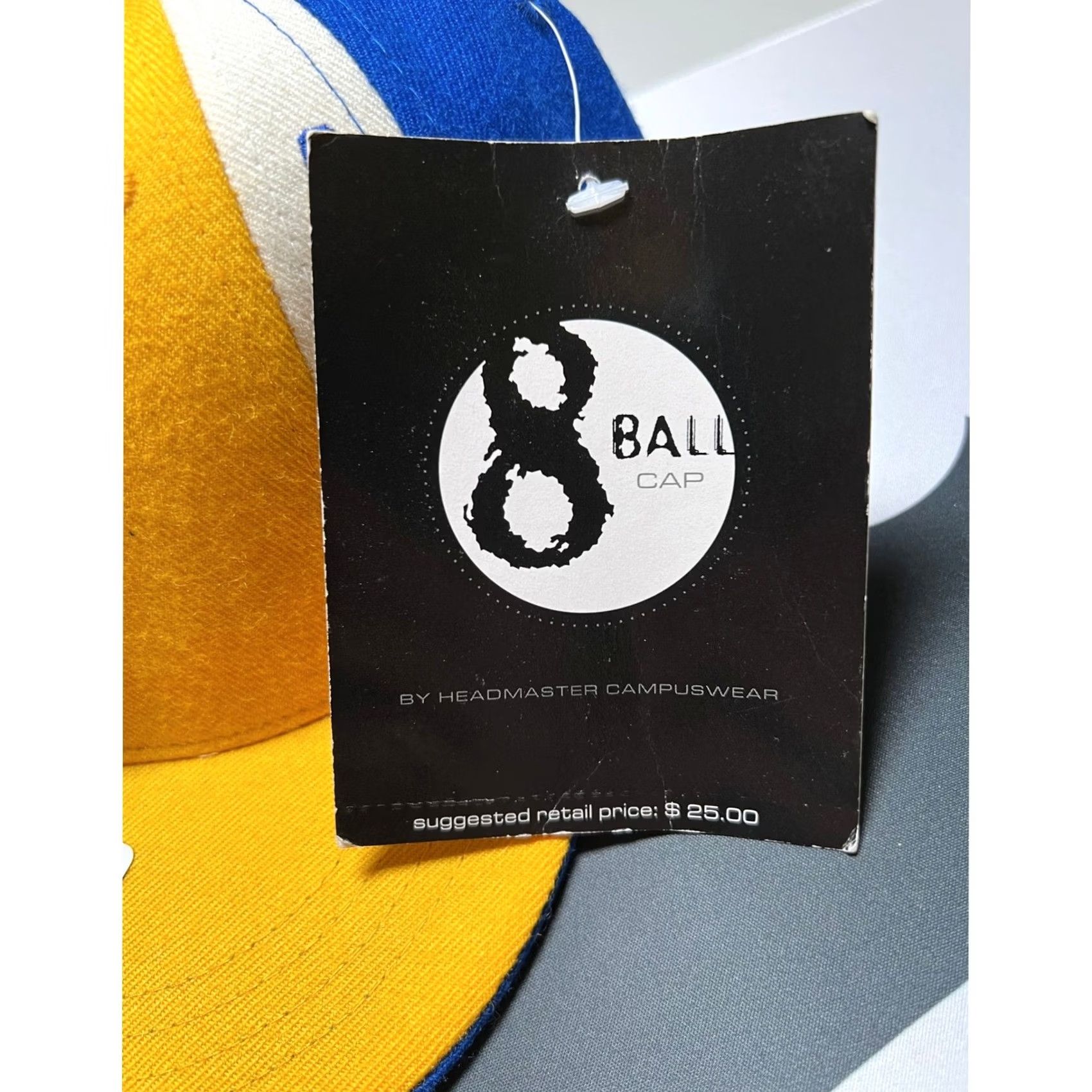 Cougar Headmaster Campuswear 8-Ball Cap Hat Mens 8 Wool Yellow Blue Striped Fitted Cap Varsity College Cougars Size ONE SIZE - 7 Thumbnail