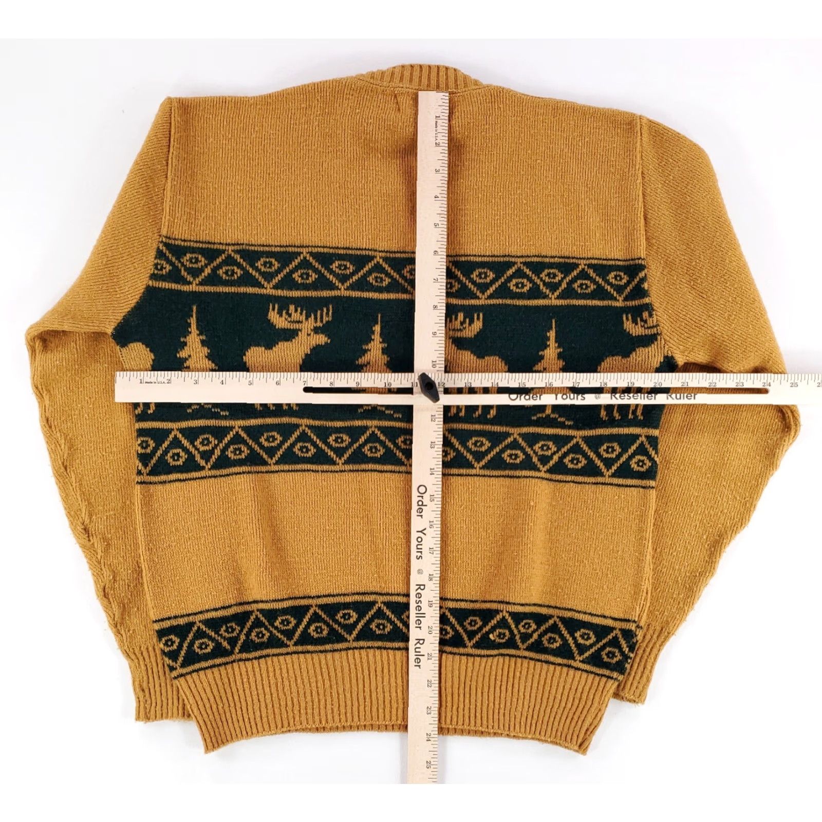 Vintage VINTAGE Dayton's For Men Sweater L Mens Orlon Acrylic Moose Brown Green Pullover 70s Size US L / EU 52-54 / 3 - 5 Thumbnail