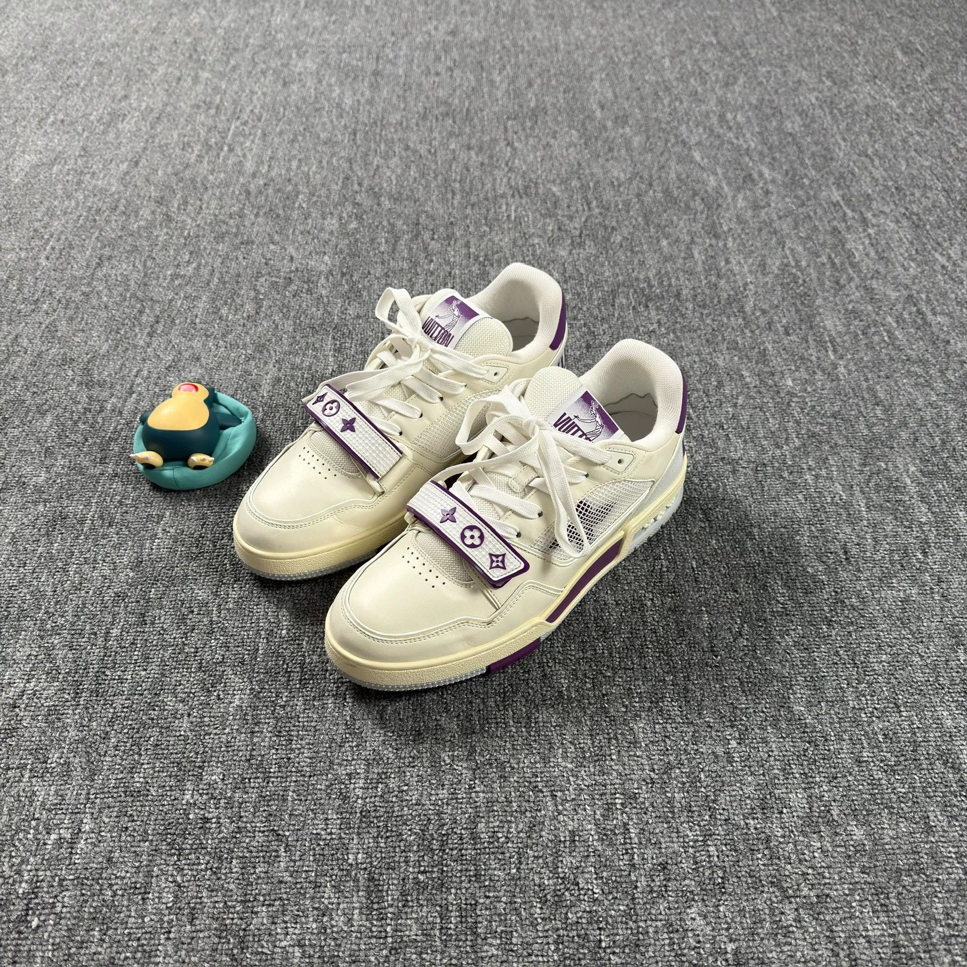 Louis Vuitton Louis Vuitton Purple White Velcro Trainer Sneakers Size 8 Size US 8 / EU 41 - 1 Thumbnail