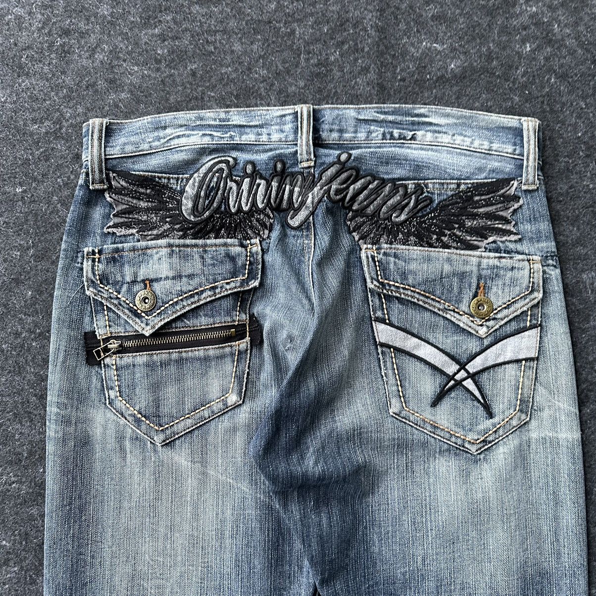 Le Grande Bleu (L.G.B.) Oririn Jeans Embroidery Wings Distressed Denim W34 D663 Size US 34 / EU 50 - 3 Thumbnail