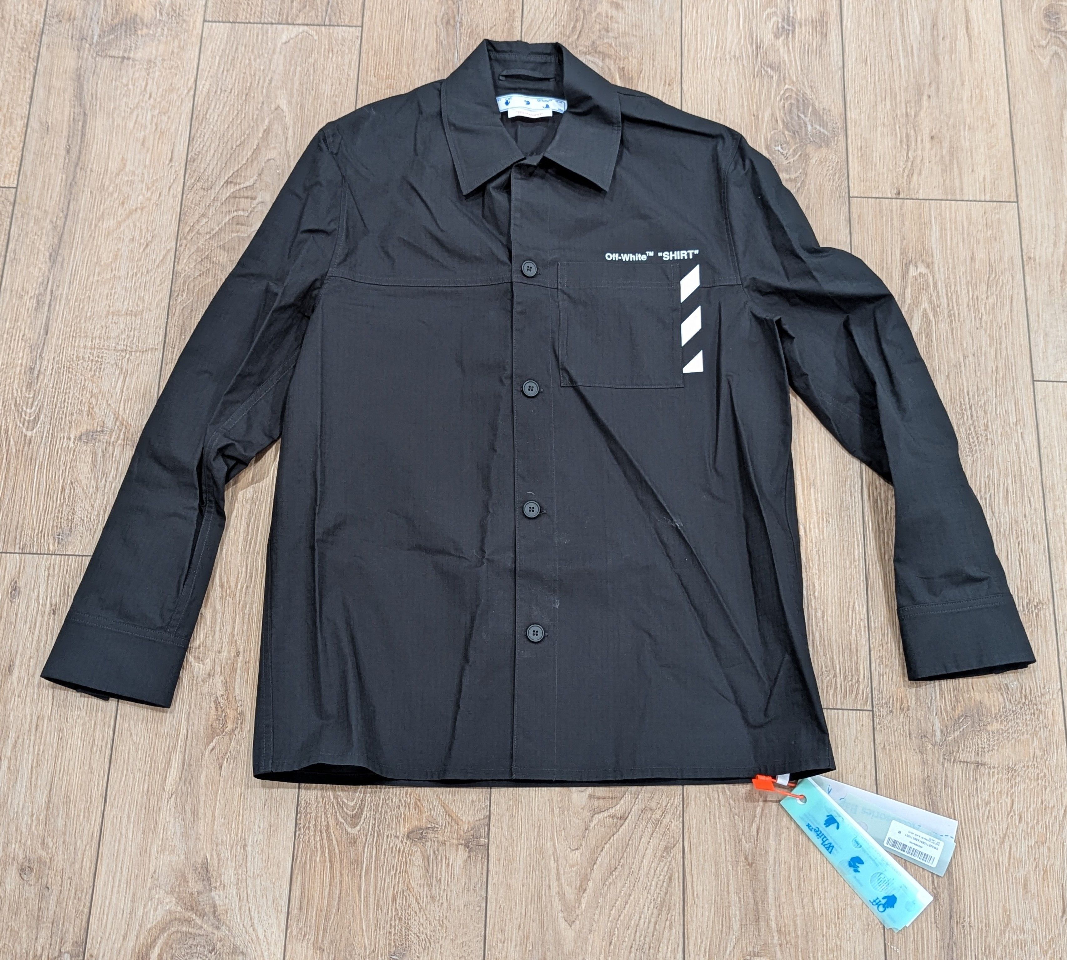 OFF-WHITE Diagonal Pocket Overshirt Black Small