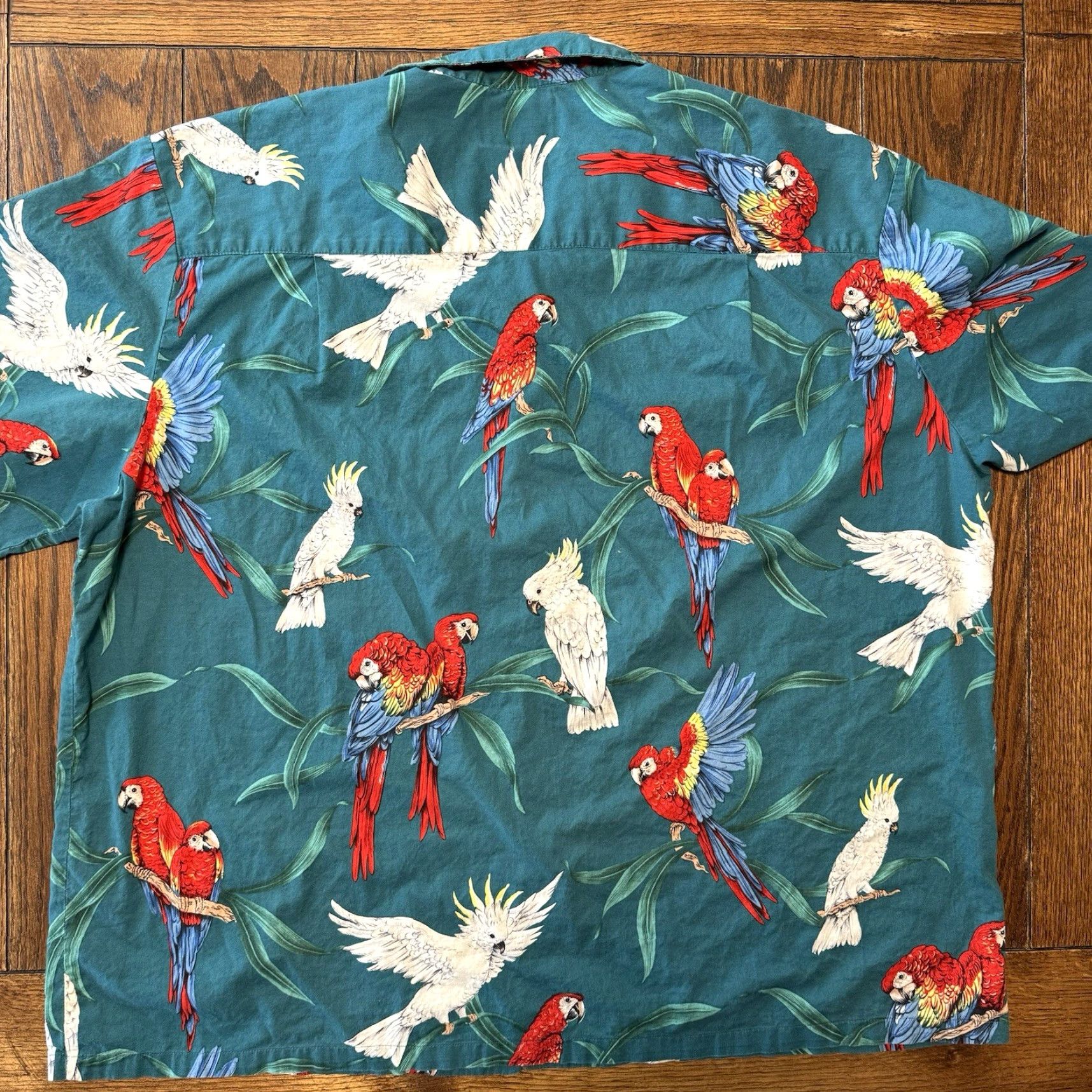 Paradise Found VINTAGE Paradise Found Men's Parrot Hawaiian Shirt Size 4XL USA Made Teal Blue Size US XXL / EU 58 / 5 - 5 Thumbnail
