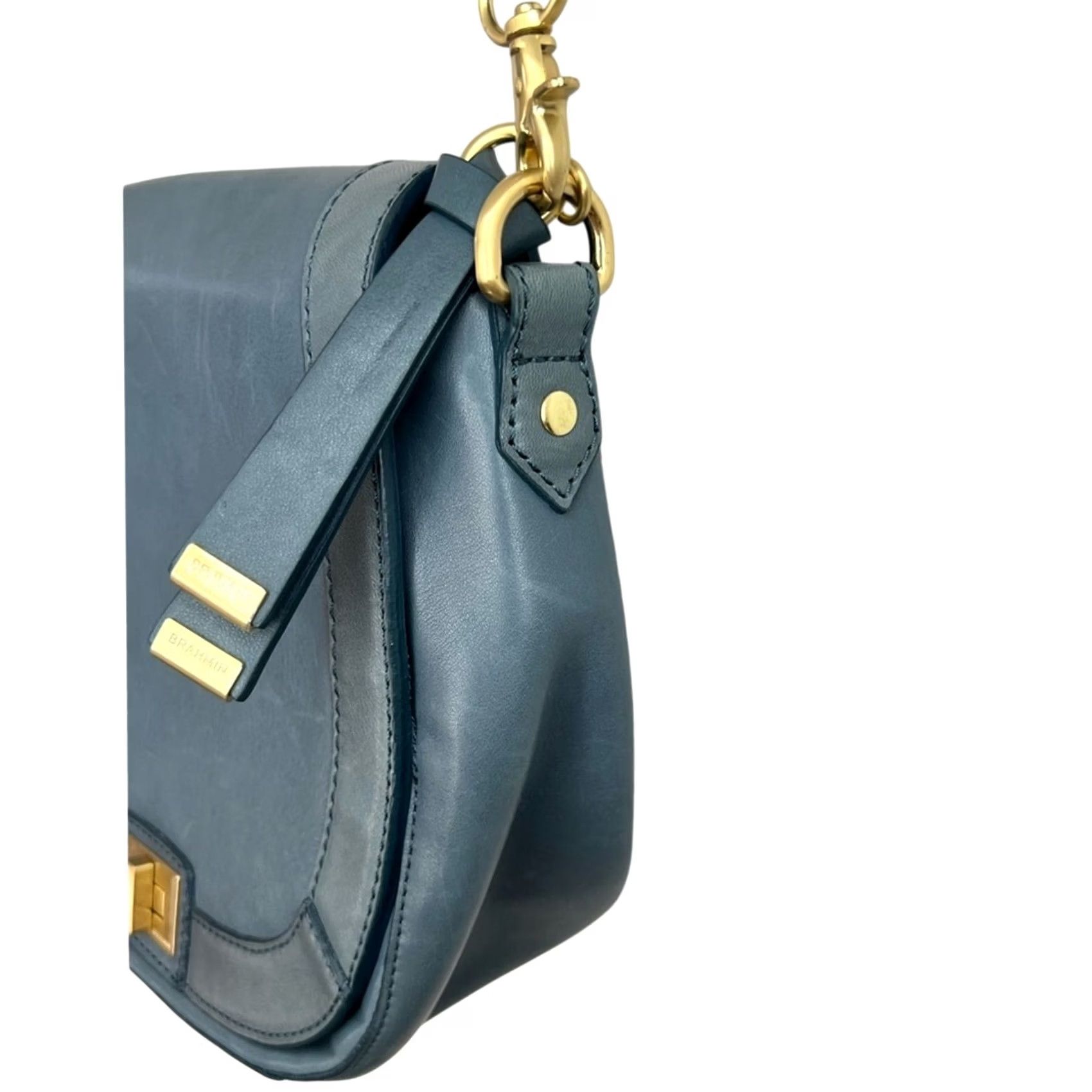 BRAHMIN Brahmin Crossbody Purse Southcoast Sonny Teal Aqua Blue Topaz Turnlock Womens Bag Size ONE SIZE - 4 Thumbnail