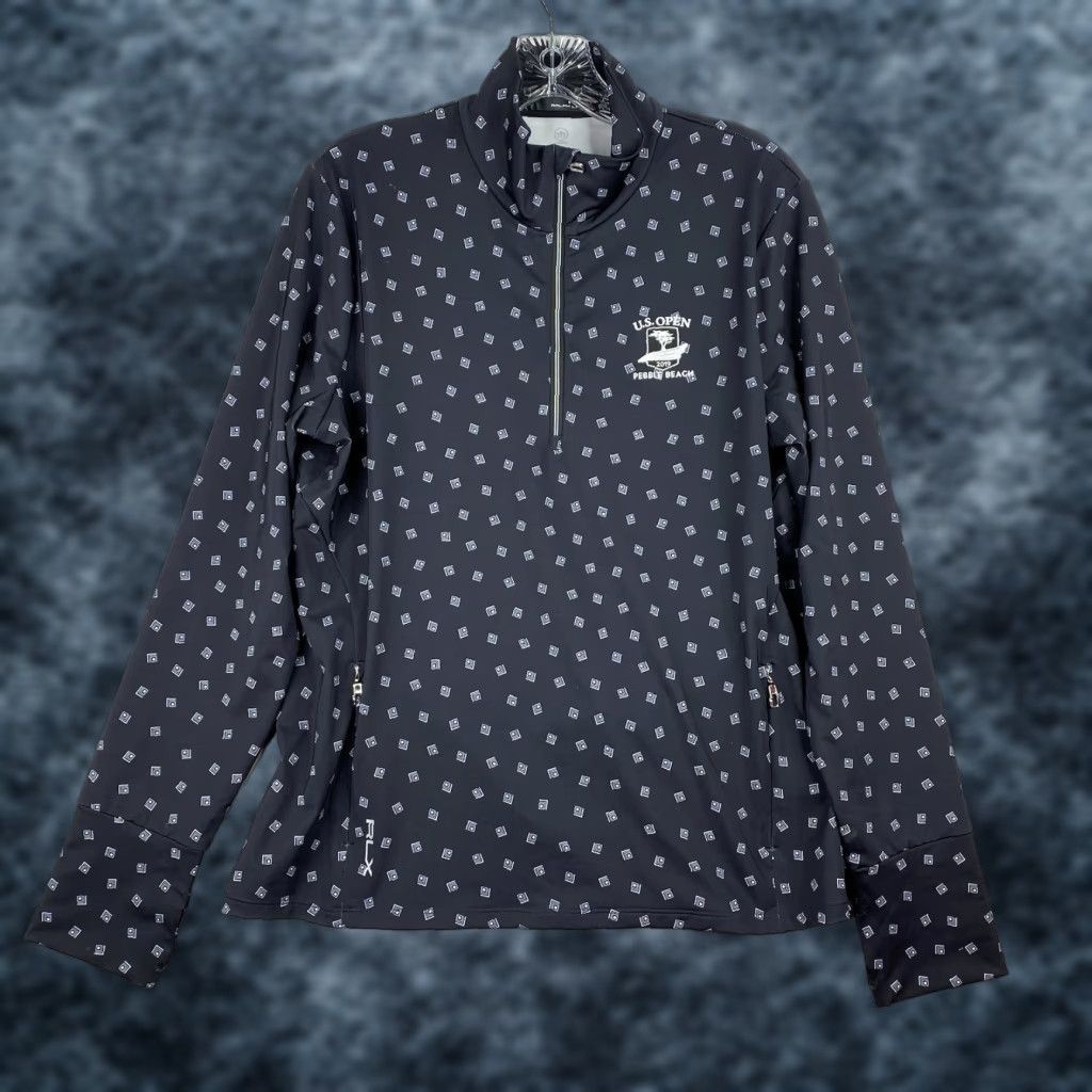 RLX Ralph Lauren RLX Ralph Lauren Sweatshirt Womens XL Navy 1/4 Zip Pullover Top US Open Pebble Beach Size XL / US 12-14 / IT 48-50 - 1 Thumbnail