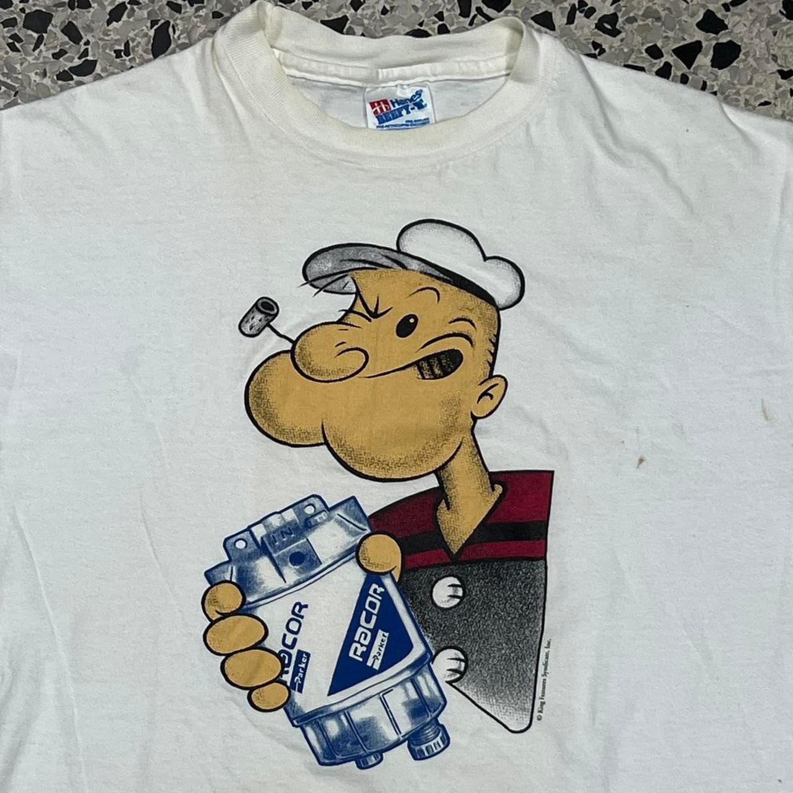 Hanes × Vintage VINTAGE Y2K POPEYE HAS TAKEN MY STARTER HANES BEEFY TEE Size US L / EU 52-54 / 3 - 2 Thumbnail
