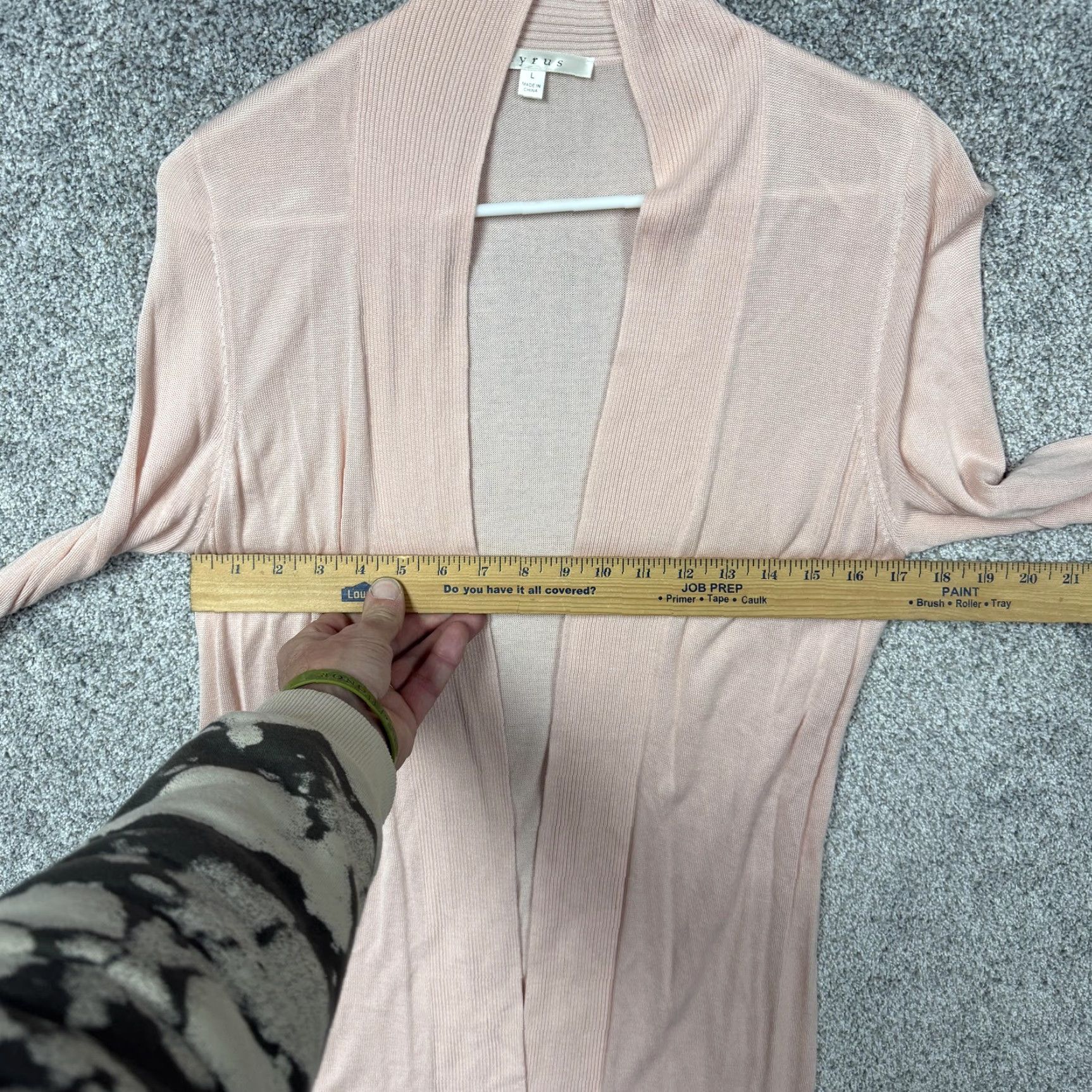 Vintage Cyrus Cardigan Sweater Womens L Peach Longline Open Front Lightweight Knit Size L / US 10 / IT 46 - 3 Thumbnail