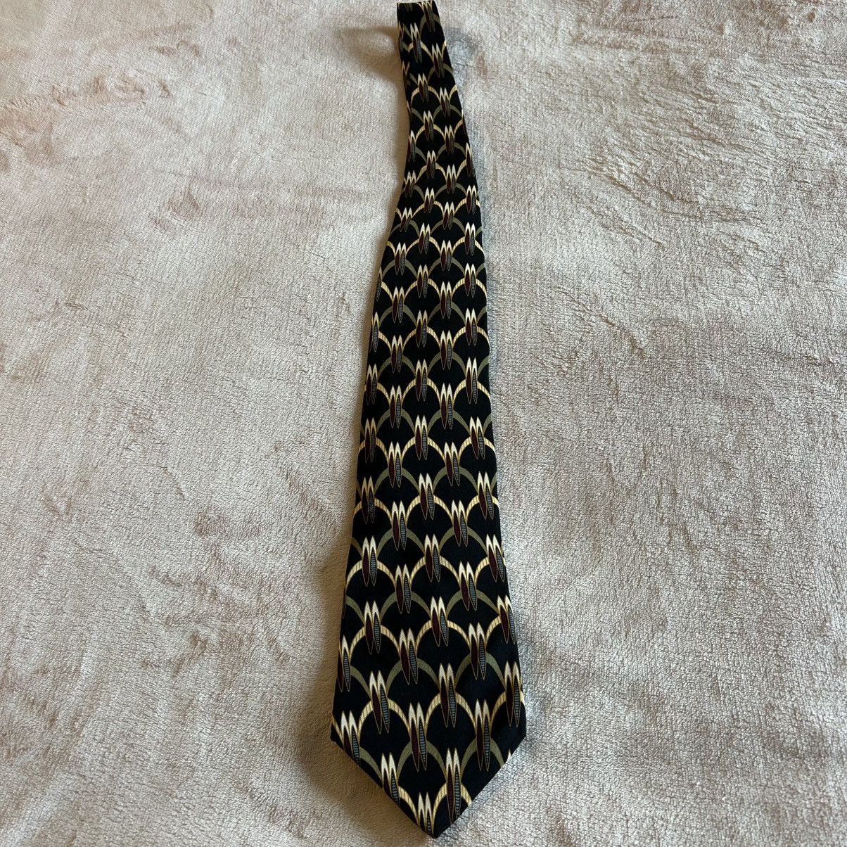 Bill Blass Bill Blass Black Label black and gold geometric silk tie Size ONE SIZE - 2 Thumbnail