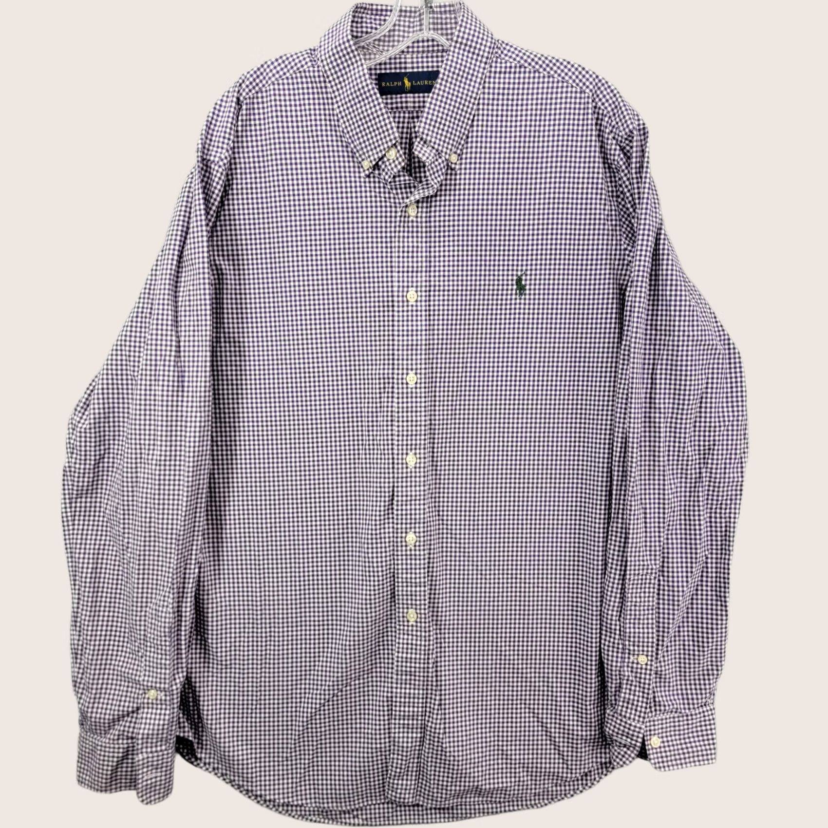 Polo Ralph Lauren Polo Ralph Lauren shirt Mens XL Purple White Check Western casual button up Size US XL / EU 56 / 4 - 1 Thumbnail