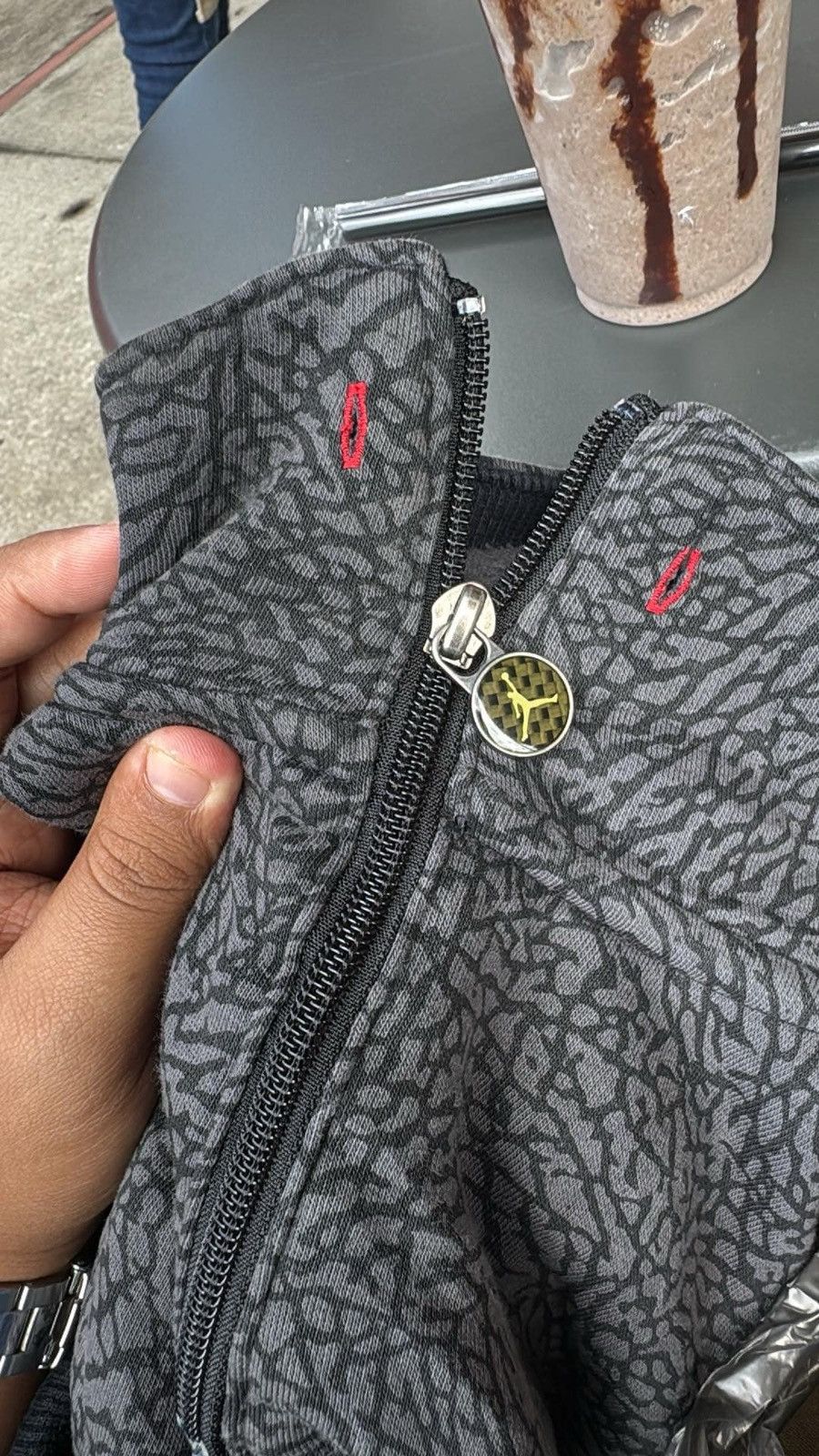 Jordan Brand × Vintage Hoddie Jordan 3 Retro Black Cement Size US XL / EU 56 / 4 - 6 Thumbnail