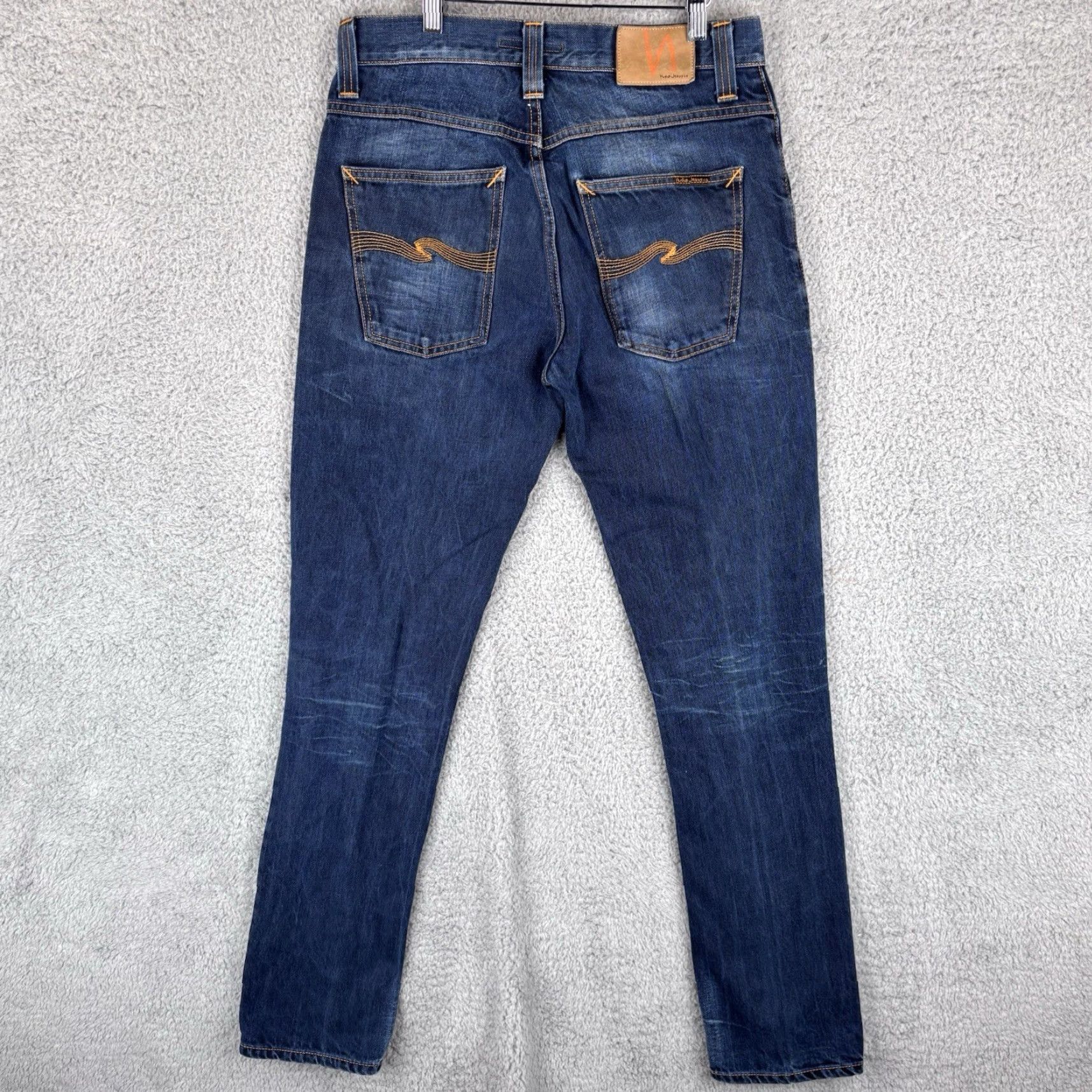 Nudie Jeans Nudie Jeans Grim Tim Jeans 30x32 Slim Straight Raw Denim Blue Button Fly Men Size US 30 / EU 46 - 4 Thumbnail