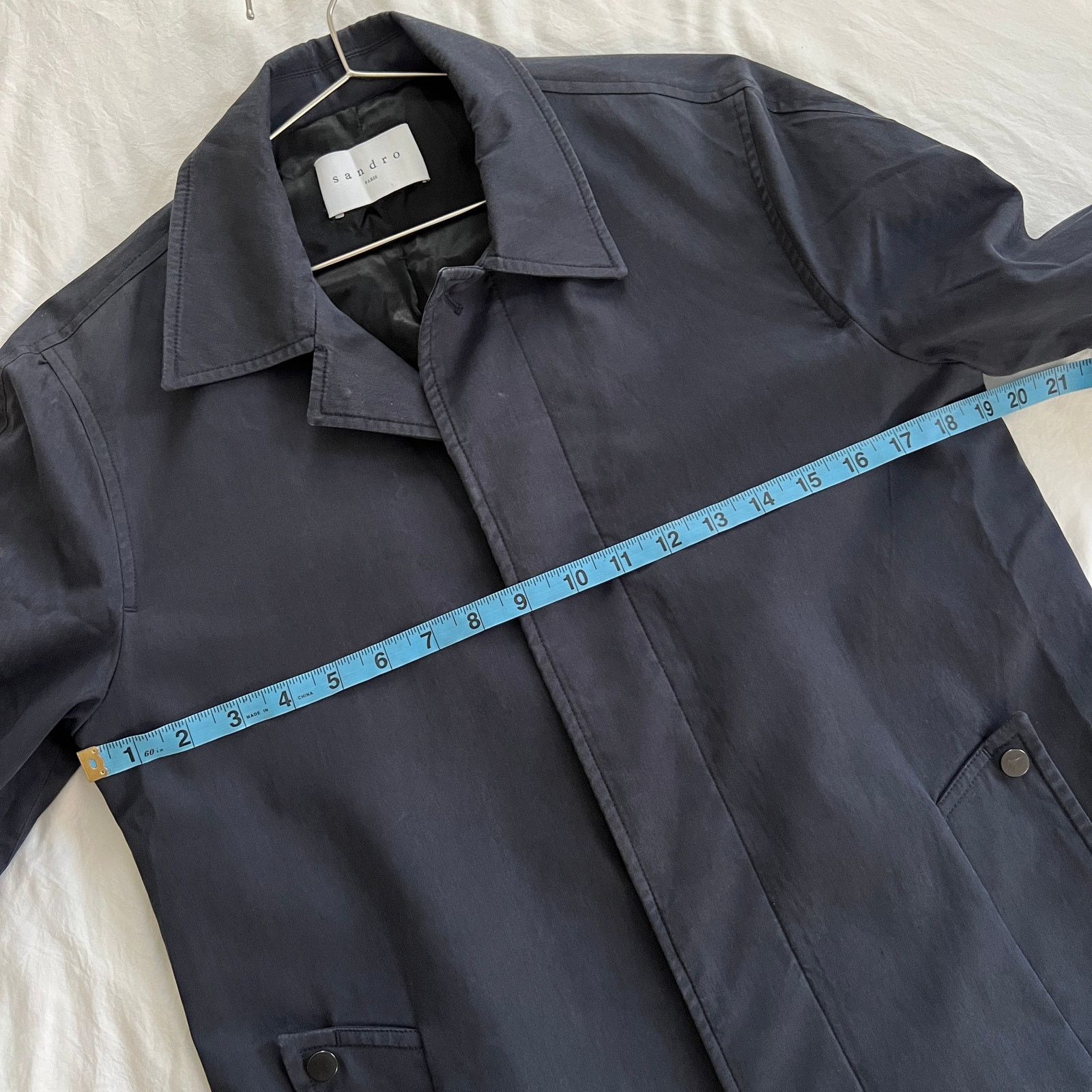 Sandro Sandro Men's Navy Blue Lightweight Trench Coat Size S Size US S / EU 44-46 / 1 - 12 Thumbnail