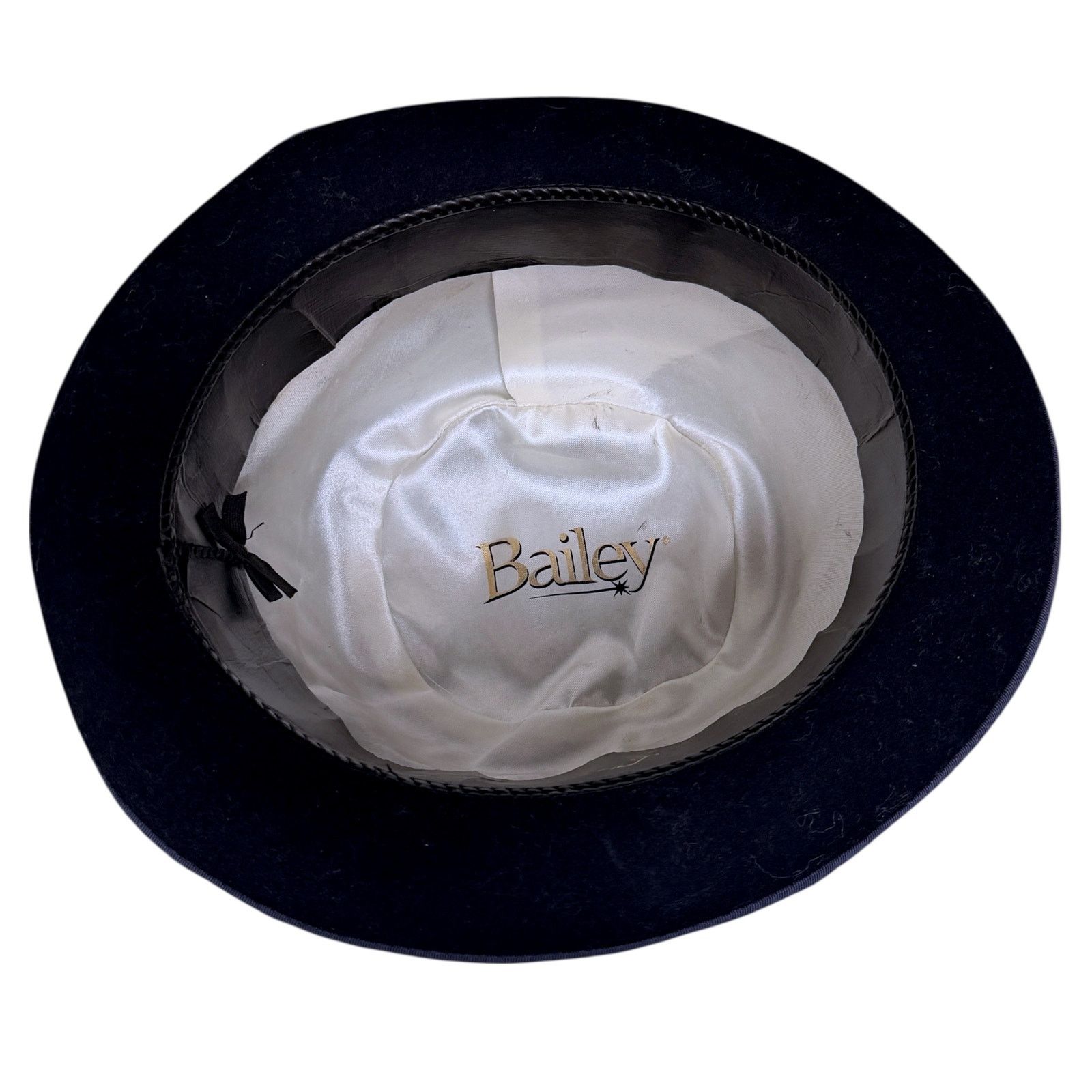 Bailey Hats Bailey Hollywood Wool Felt Navy Blue Men's Ribboned Fedora Size ONE SIZE - 7 Thumbnail
