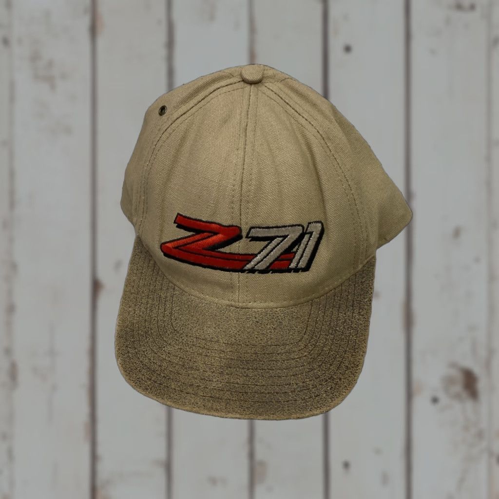 Vintage VINTAGE Ralph White Chevrolet Silverado Z71 Strapback Hat Made in USA White Adjustable Cap Men's? Size ONE SIZE - 1 Thumbnail
