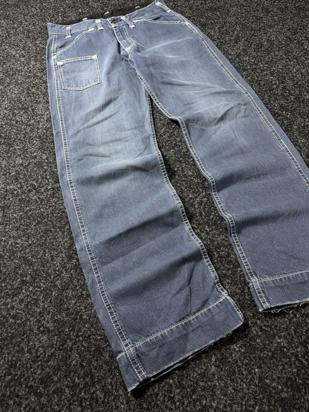 Levi's 00s Vintage Levi’s 880 Baggy Workwear Light Wash Denim Jeans Size US 31 - 2 Thumbnail
