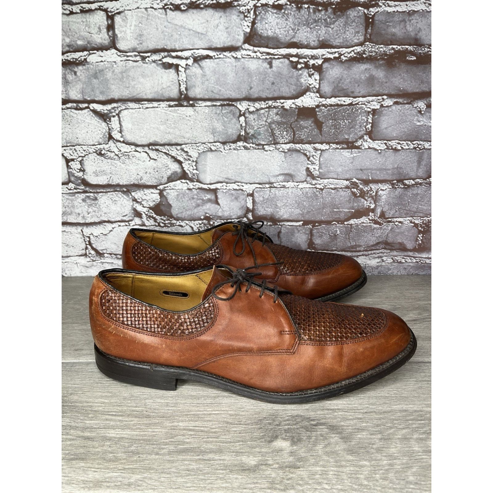 Allen Edmonds Allen Edmonds Norfolk Woven Brown Leather Oxfords Dress Shoe Size US 11.5 / EU 44-45 - 17 Thumbnail