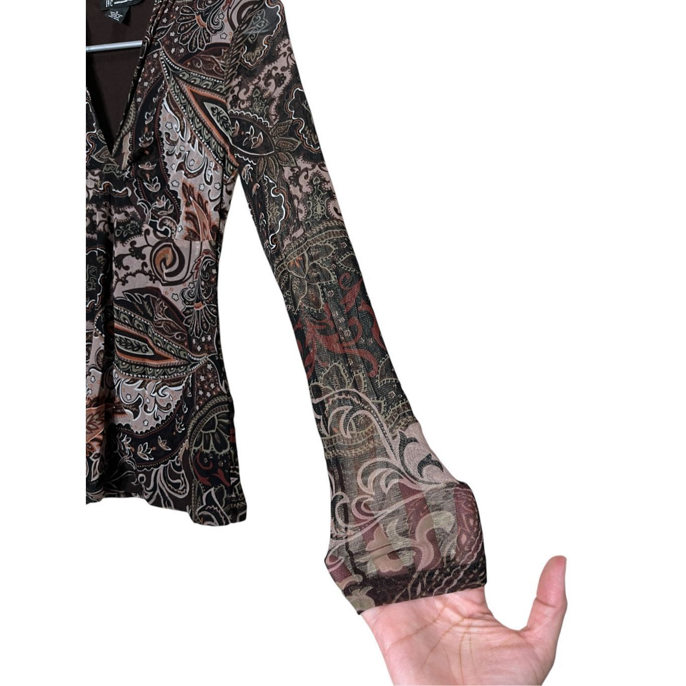 I.N.C Vintage INC International Concepts Y2K Long Sleeve Paisley Top Size S Size S / US 4 / IT 40 - 4 Thumbnail