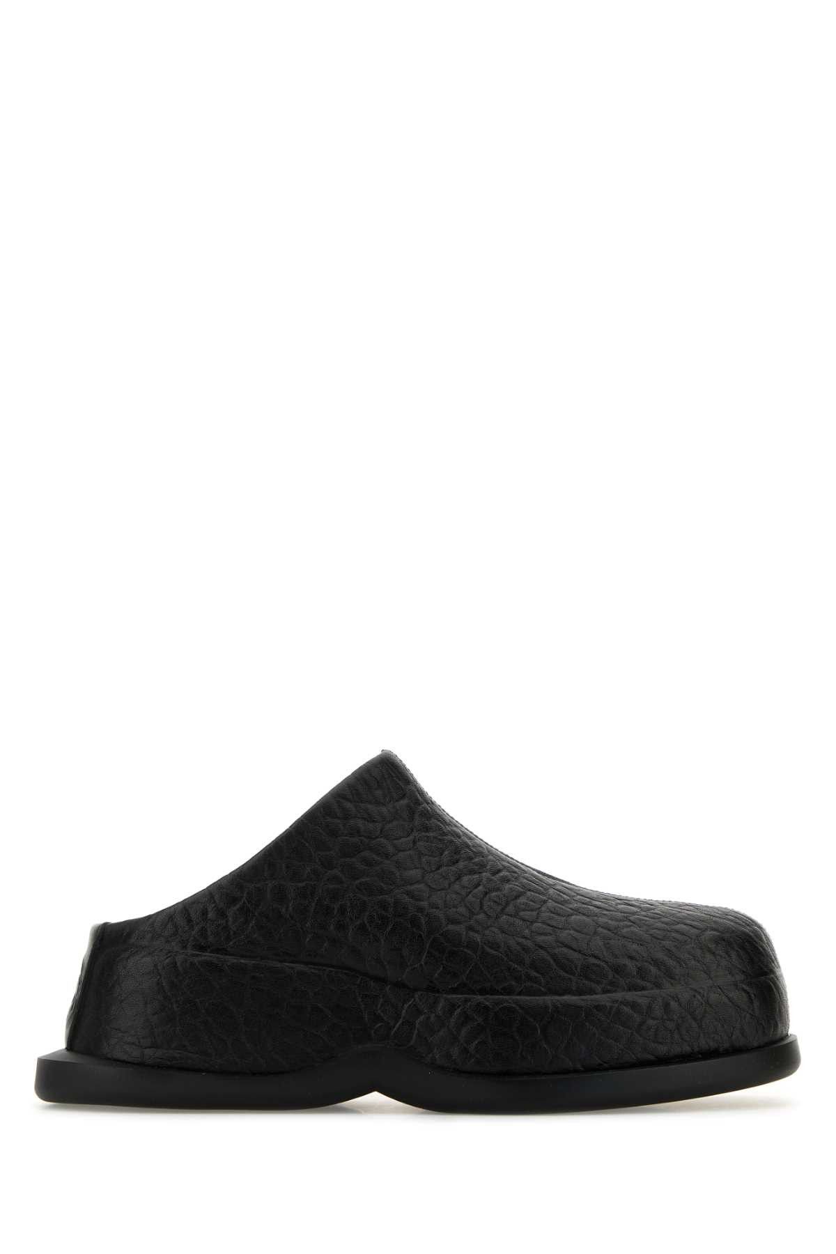Alexander McQueen Black Leather Wave Slippers Size US 7 / IT 37 - 1 Thumbnail