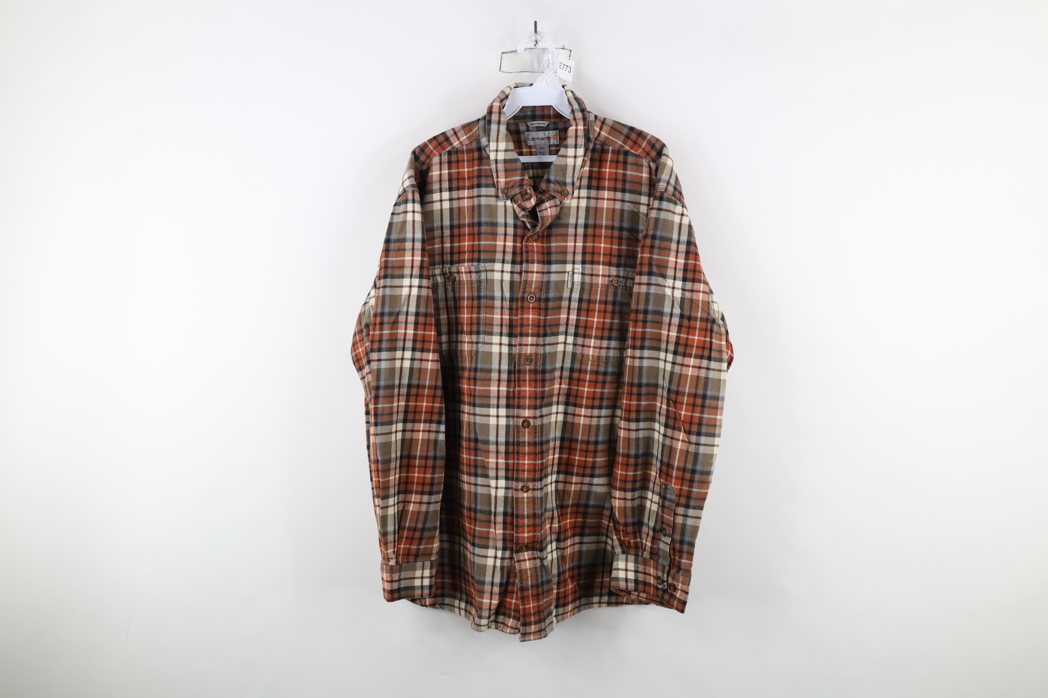 Carhartt × Vintage Vintage Carhartt Relaxed Fit Flannel Button Down Shirt Plaid Size US XXL / EU 58 / 5 - 1 Thumbnail