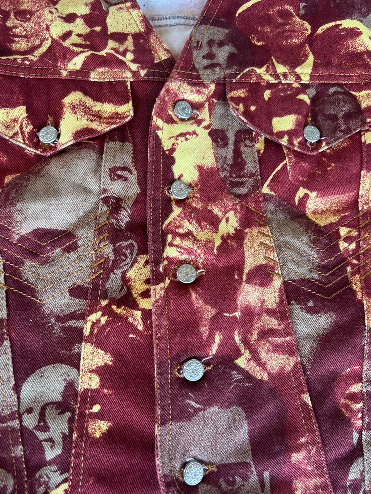 Jean Paul Gaultier A/W 1992 Denim Gilet "Faces" Size M / US 6-8 / IT 42-44 - 5 Thumbnail