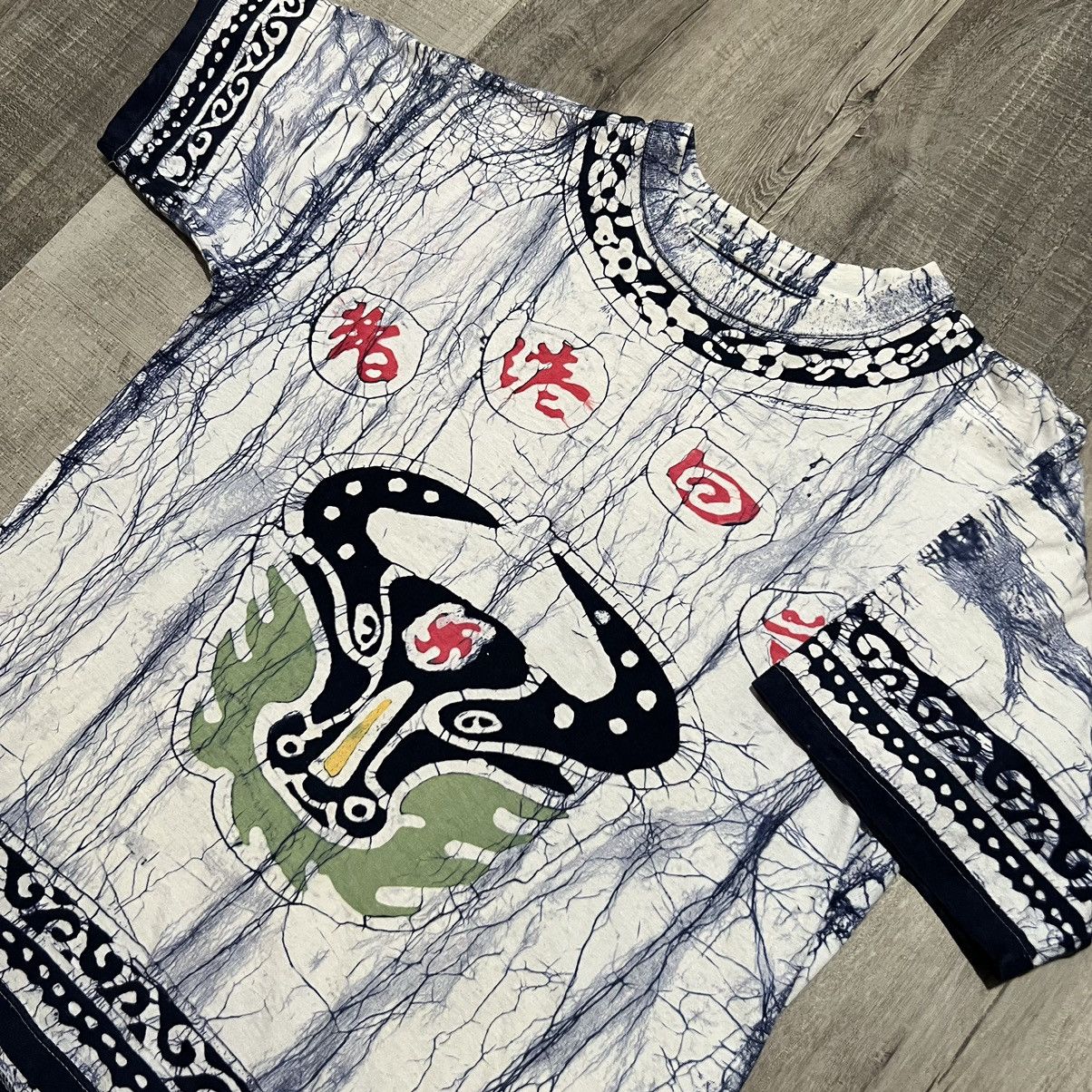 Vintage VTG Abstract Artistic Japanese Fish/Bull AOP Floral T Shirt Size US L / EU 52-54 / 3 - 2 Thumbnail
