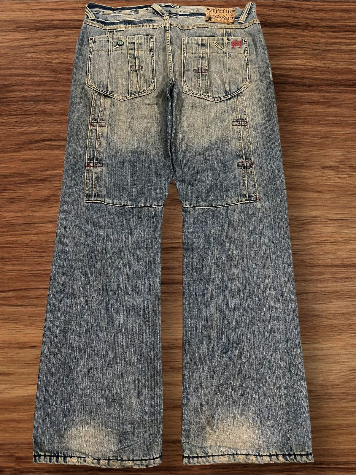 Artful Dodger ⚡️Baggy⚡️Artful Dodgers Distressed Blue Wash Streetwear Jeans Size US 36 / EU 52 - 1 Thumbnail