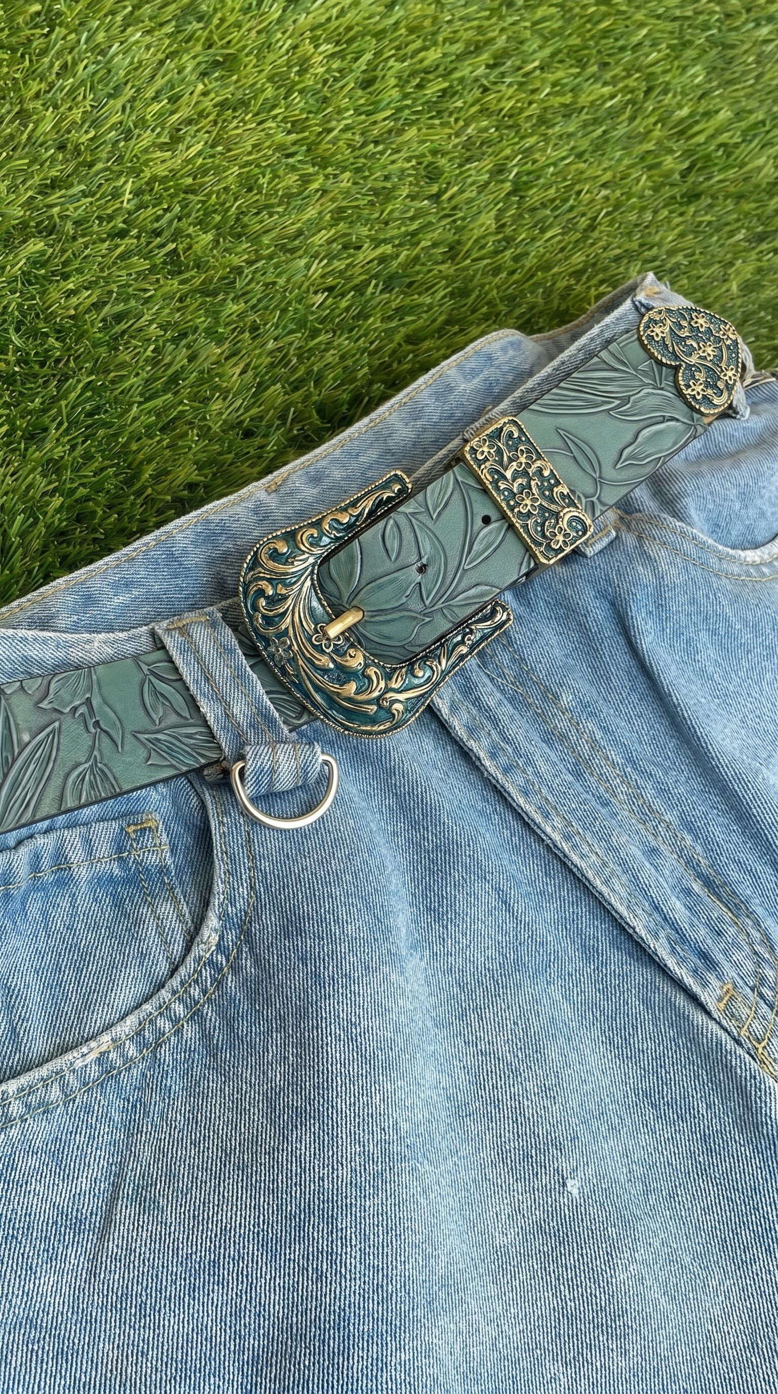 Other Emerald Green Western Belt Size ONE SIZE - 3 Thumbnail