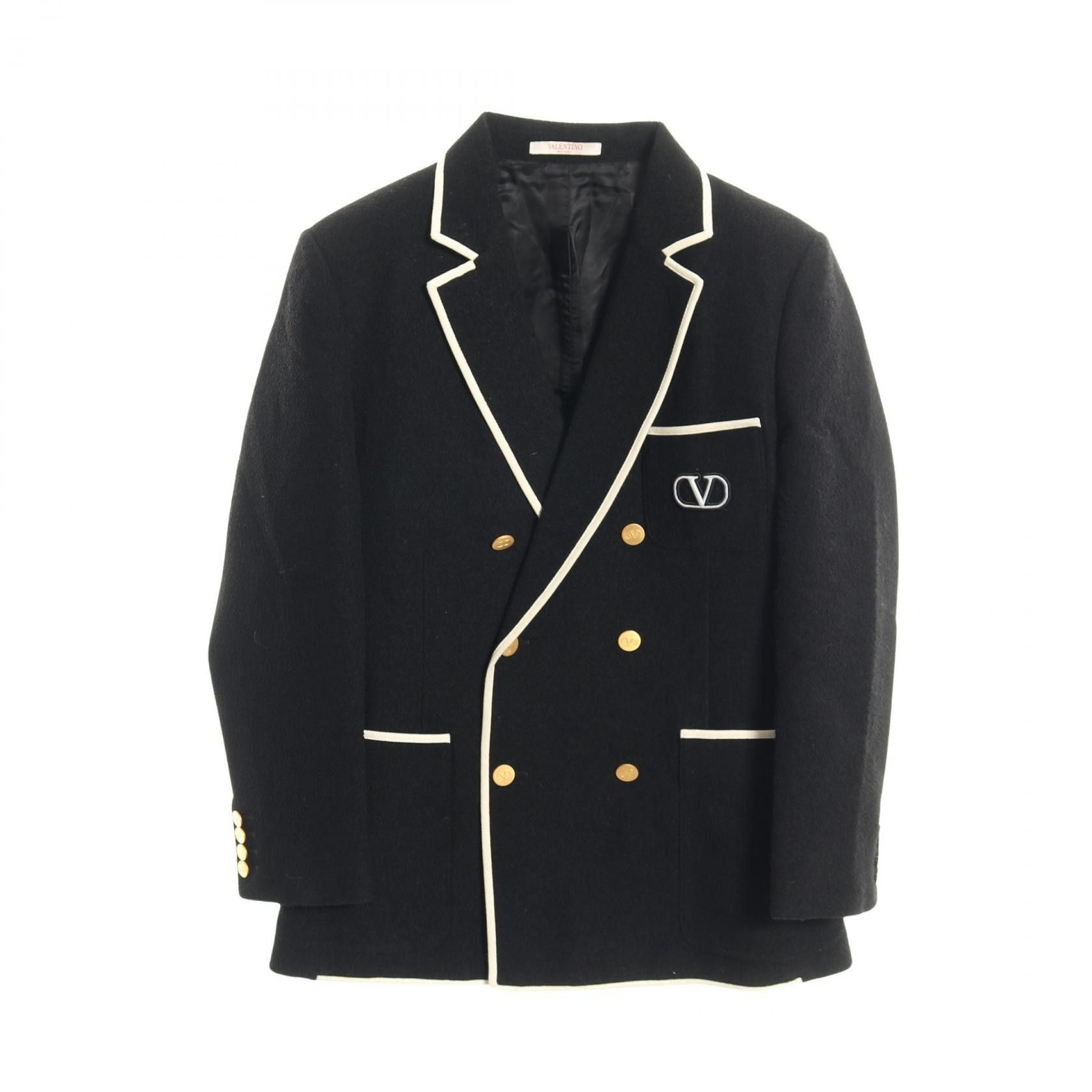 Valentino Valentino Valentino V logo double breasted wool nylon coat Textile Outerwear 2V3CEE60911 DUTY FREE for USA Size ONE SIZE - 1 Thumbnail