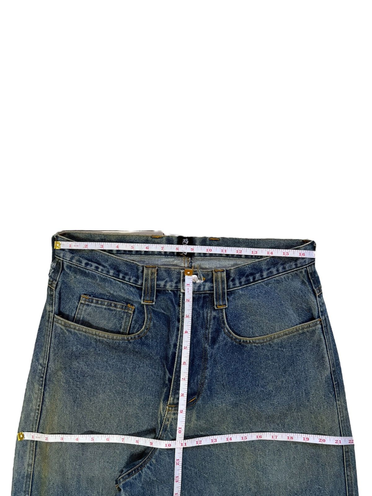 Japanese Brand × Tribal Streetwear Vintage Japanese Brand Mud Wash Ultra Wide Leg Baggy Jeans Size US 34 / EU 50 - 13 Thumbnail