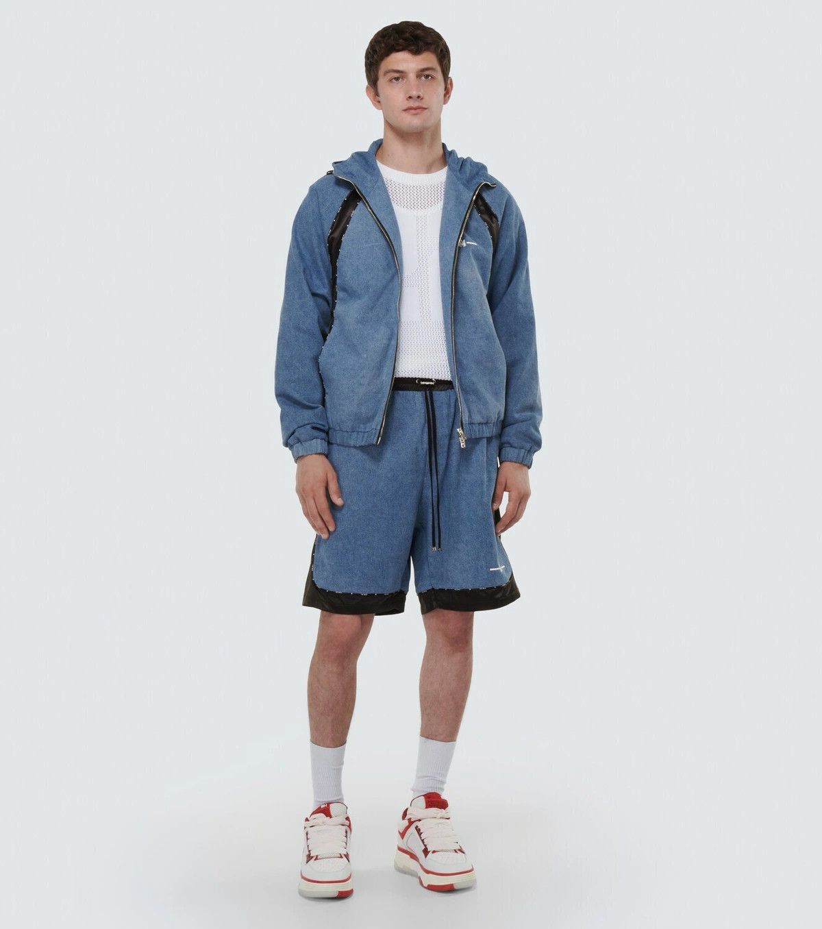 Amiri o1y0525 Denim Hooded Jacket in Blue Size US S / EU 44-46 / 1 - 6 Thumbnail