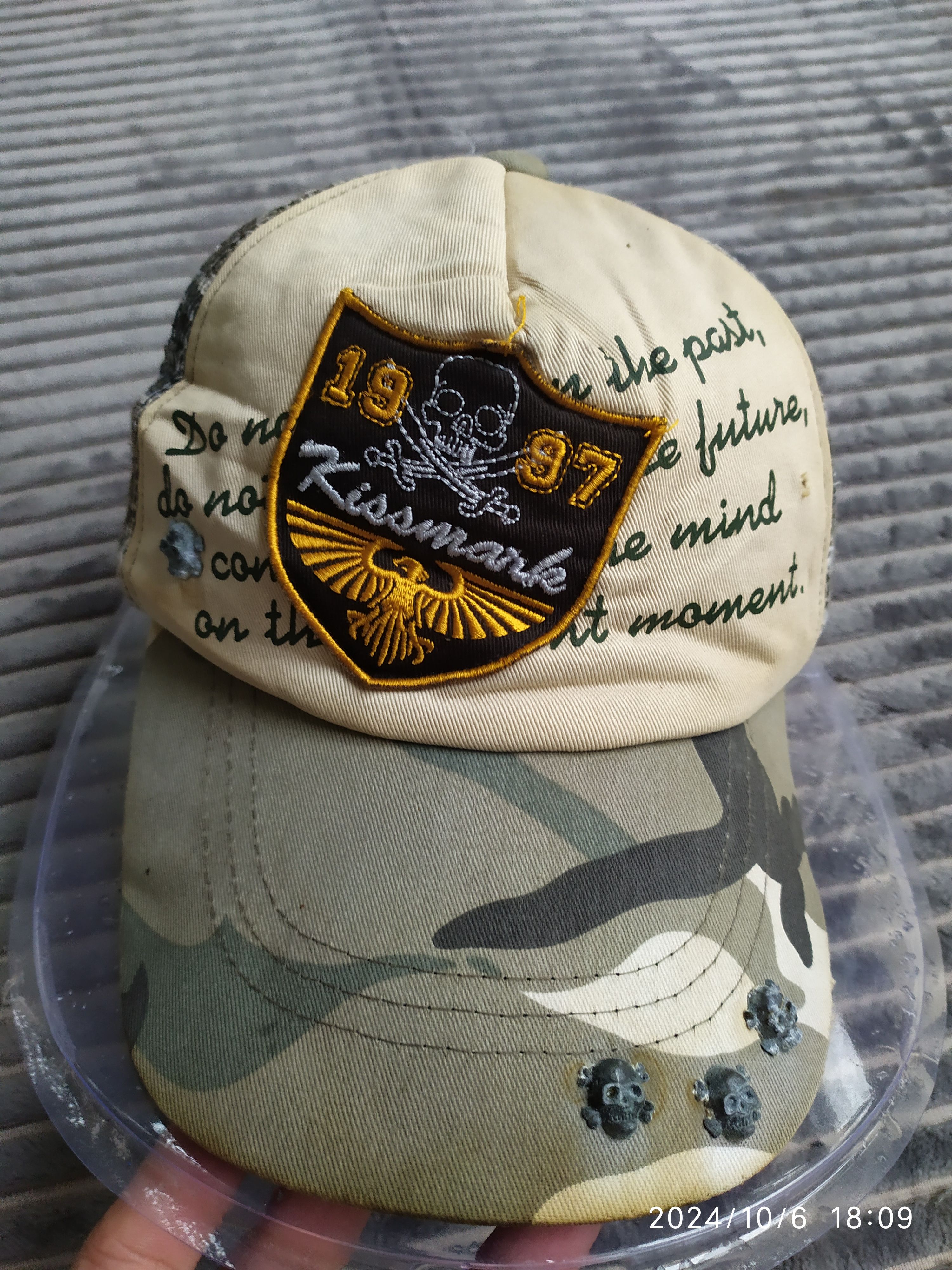 If Six Was Nine × Japanese Brand Vintage Kissmark skull Trucked camo Hat Size ONE SIZE - 3 Thumbnail