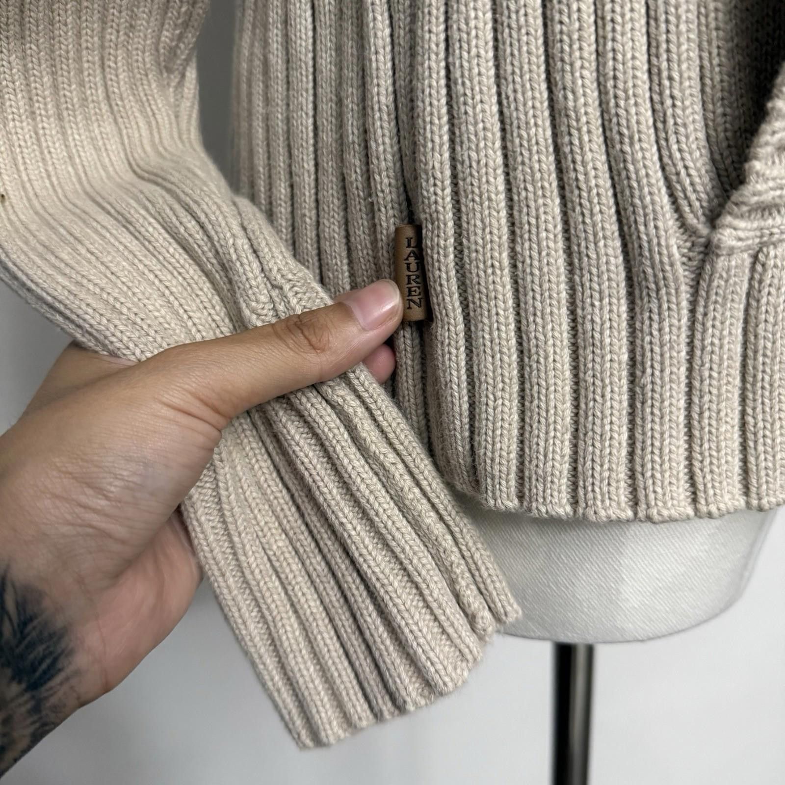 Lauren Ralph Lauren Heavy Weight cable Knit Ralph Lauren Ivory Zip Up Sweater Size S / US 4 / IT 40 - 6 Thumbnail